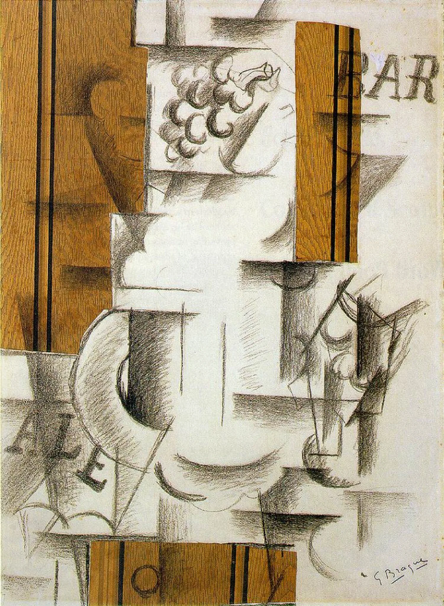 Figure 24: Fruit Dish and Glass , Georges Braque (1912)