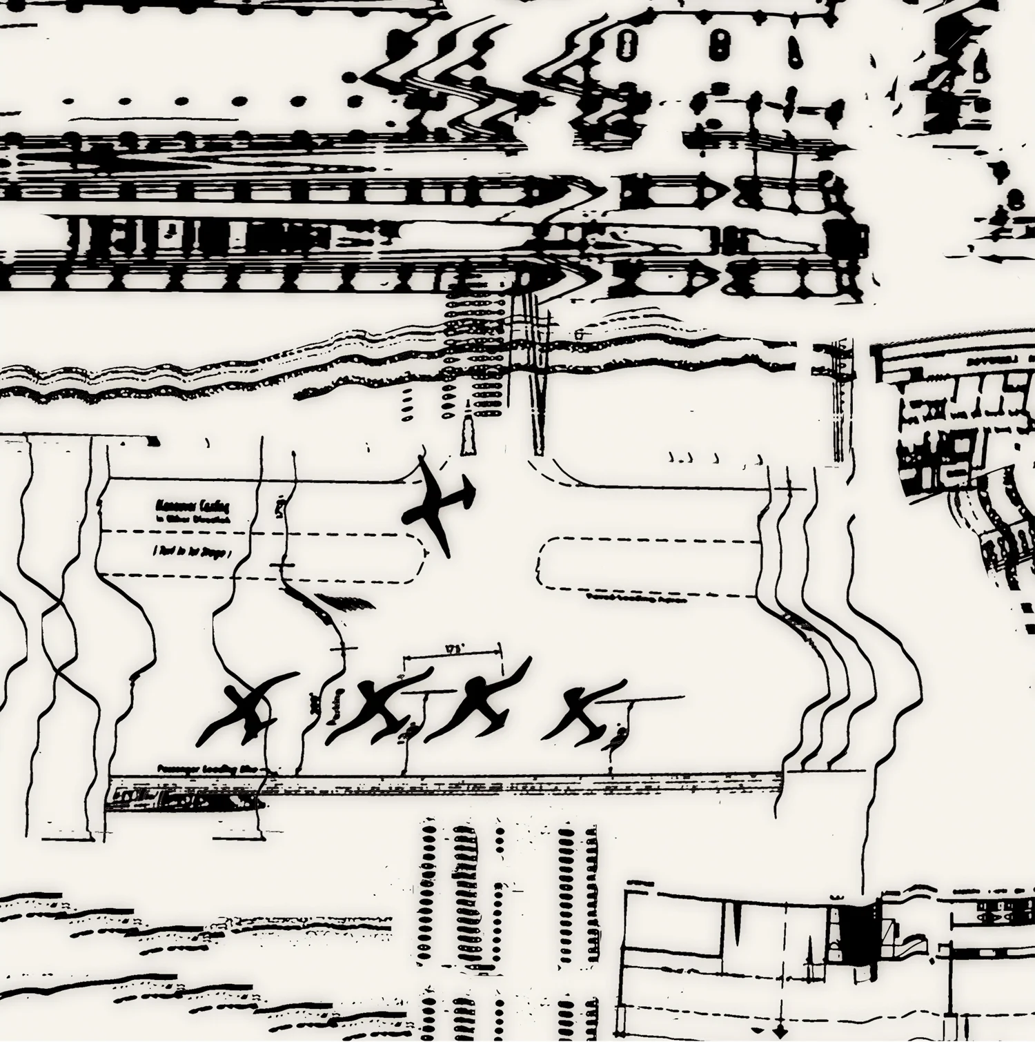 Rosaire Appel | Detail from Airport Music | 2017 | ink on digital print | 20 x 32 inches | Credit: courtesy of the artist