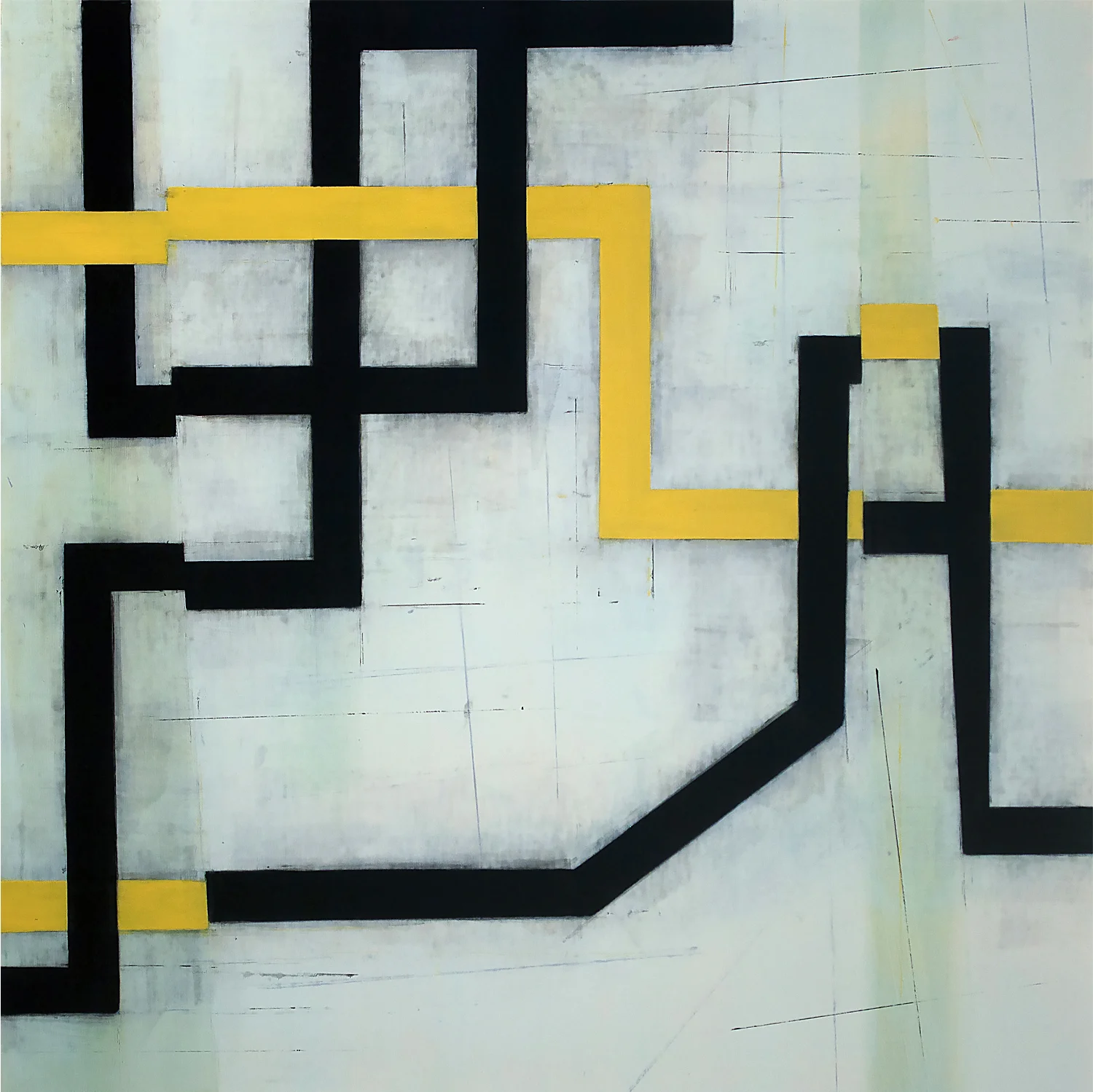 Figure 15: Never the Same Space Twice D14 | oil on Mylar | 24 x 24 inches | 2019