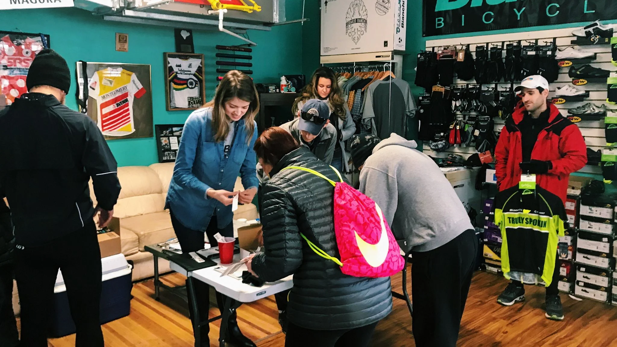 Registrants getting checked in by Fit For Hope co-founder, Jake Vermillion, and his wife, Hannah.