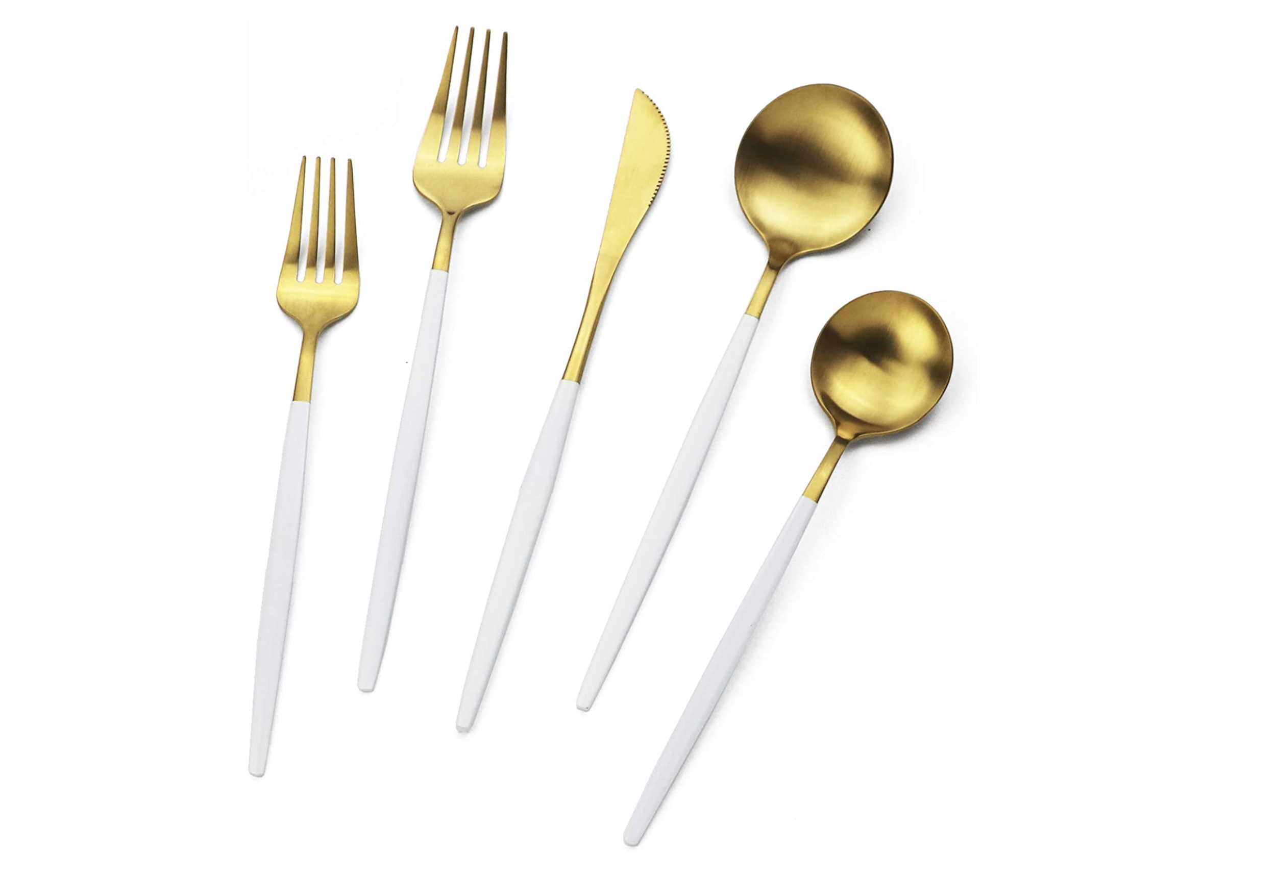 white dipped flatware 