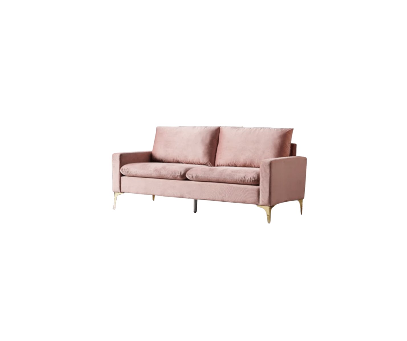 pink velvet square sofa
