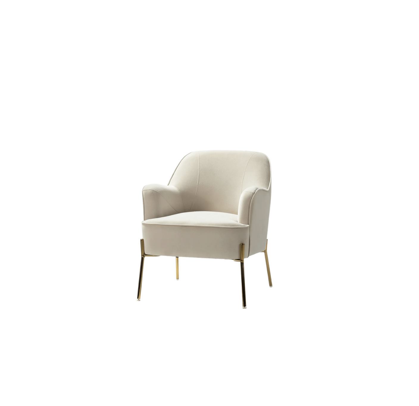 ivory velvet arm chair