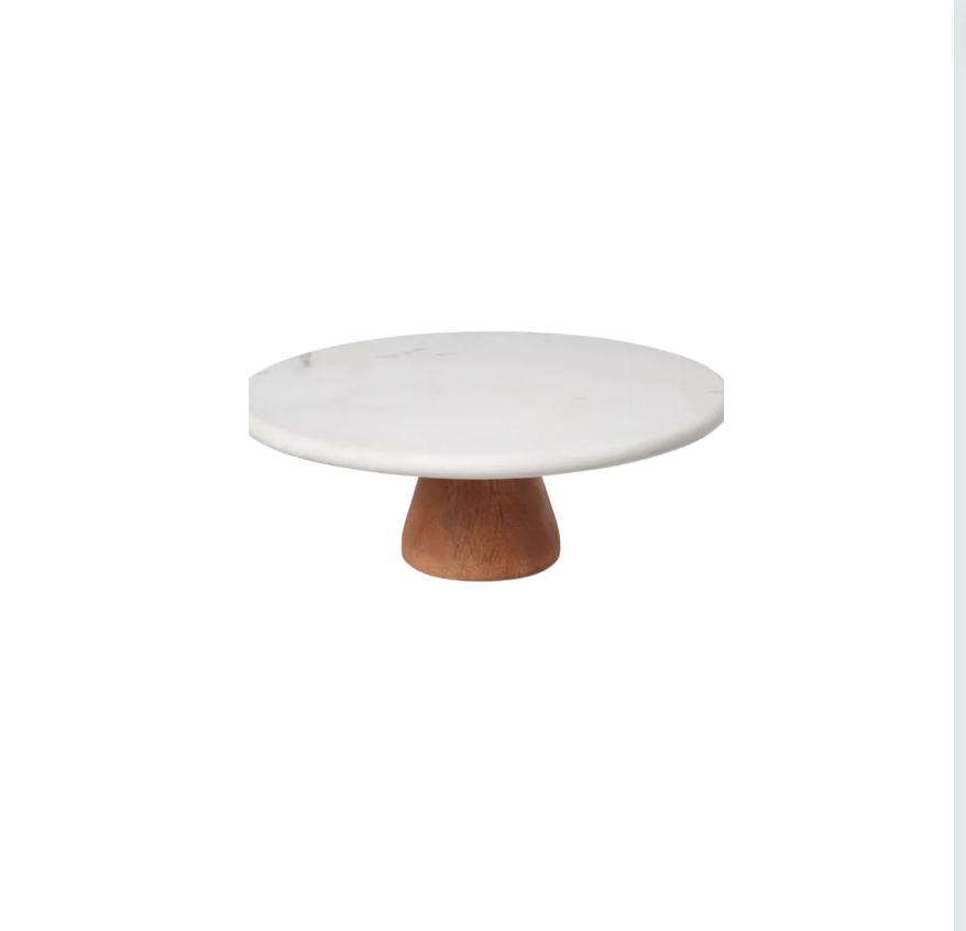 white marble cake stand