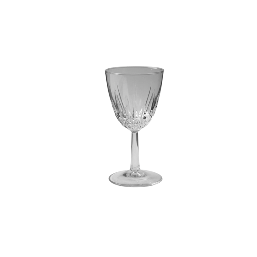 clear glass goblet (swirl optic)