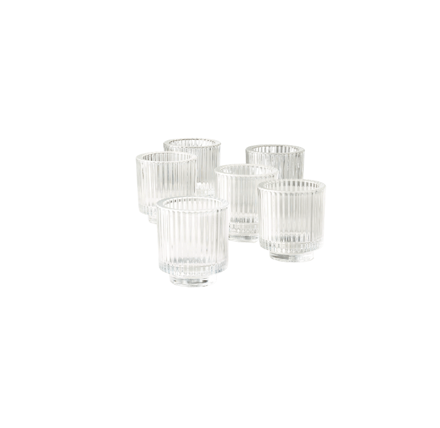 mini clear ribbed votives