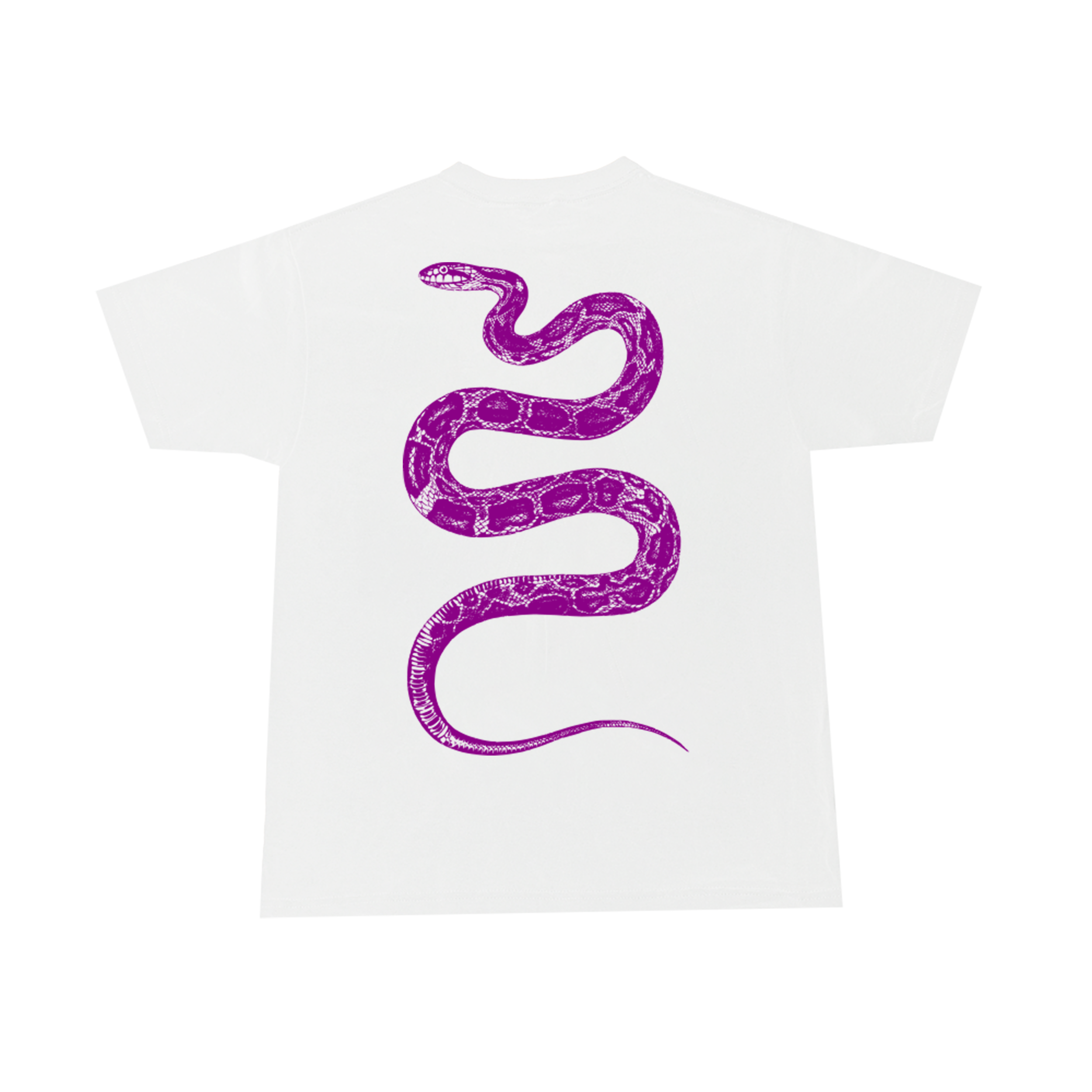 Classic Snek T - White-Purple - Back.png