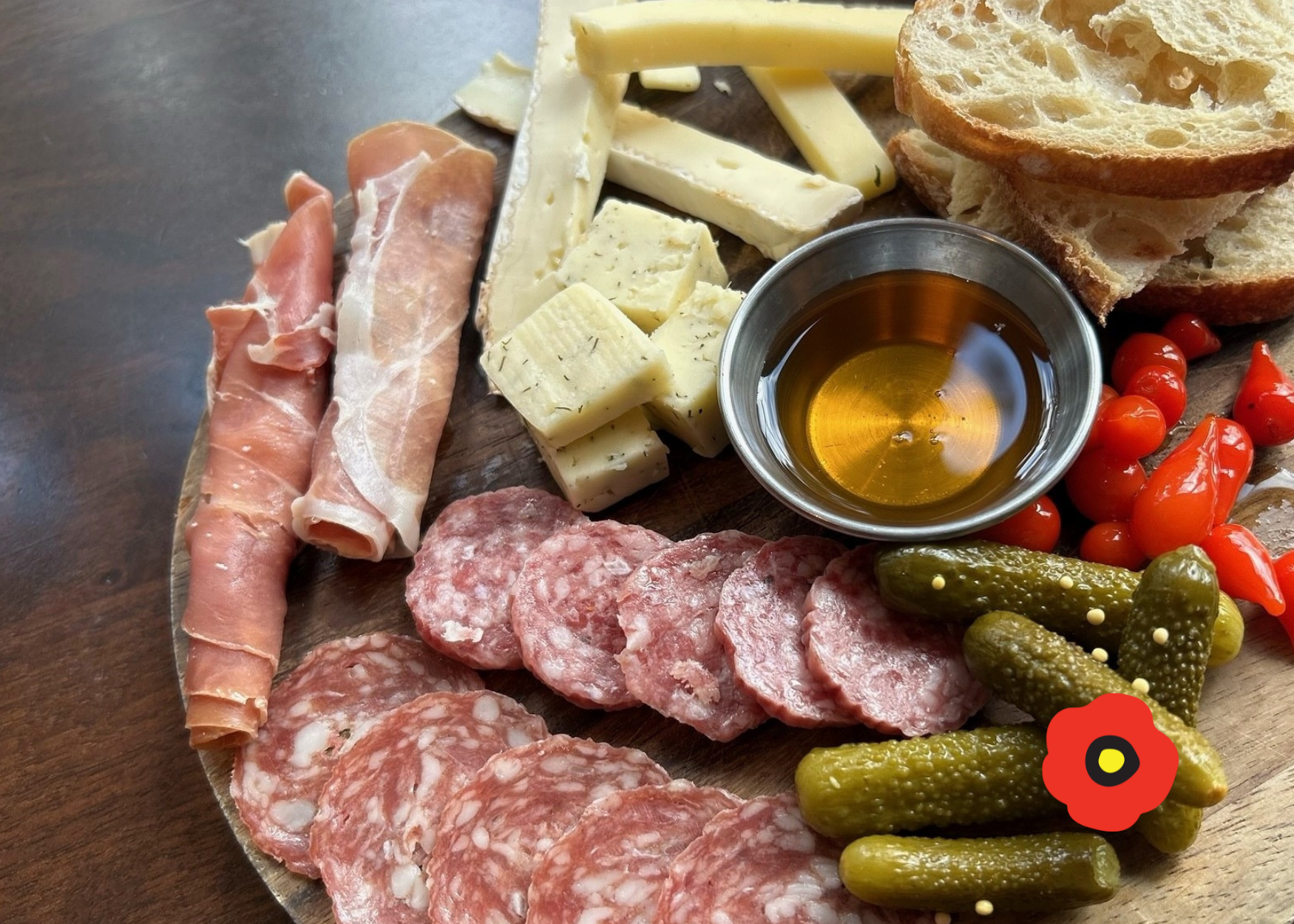 Charcuterie Board available to order from our inhouse catering team at our hotel in Georgetown, The Poppy Georgetown Guesthouse and Gardens in Washington DC