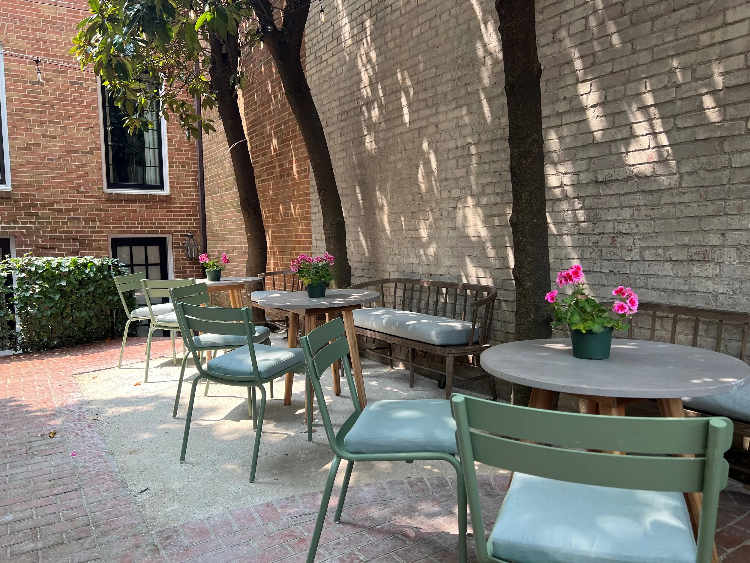 Courtyard seating and space available for rent in Georgetown Washington DC The Poppy Georgetown Guesthouse and Gardens in Washington DC