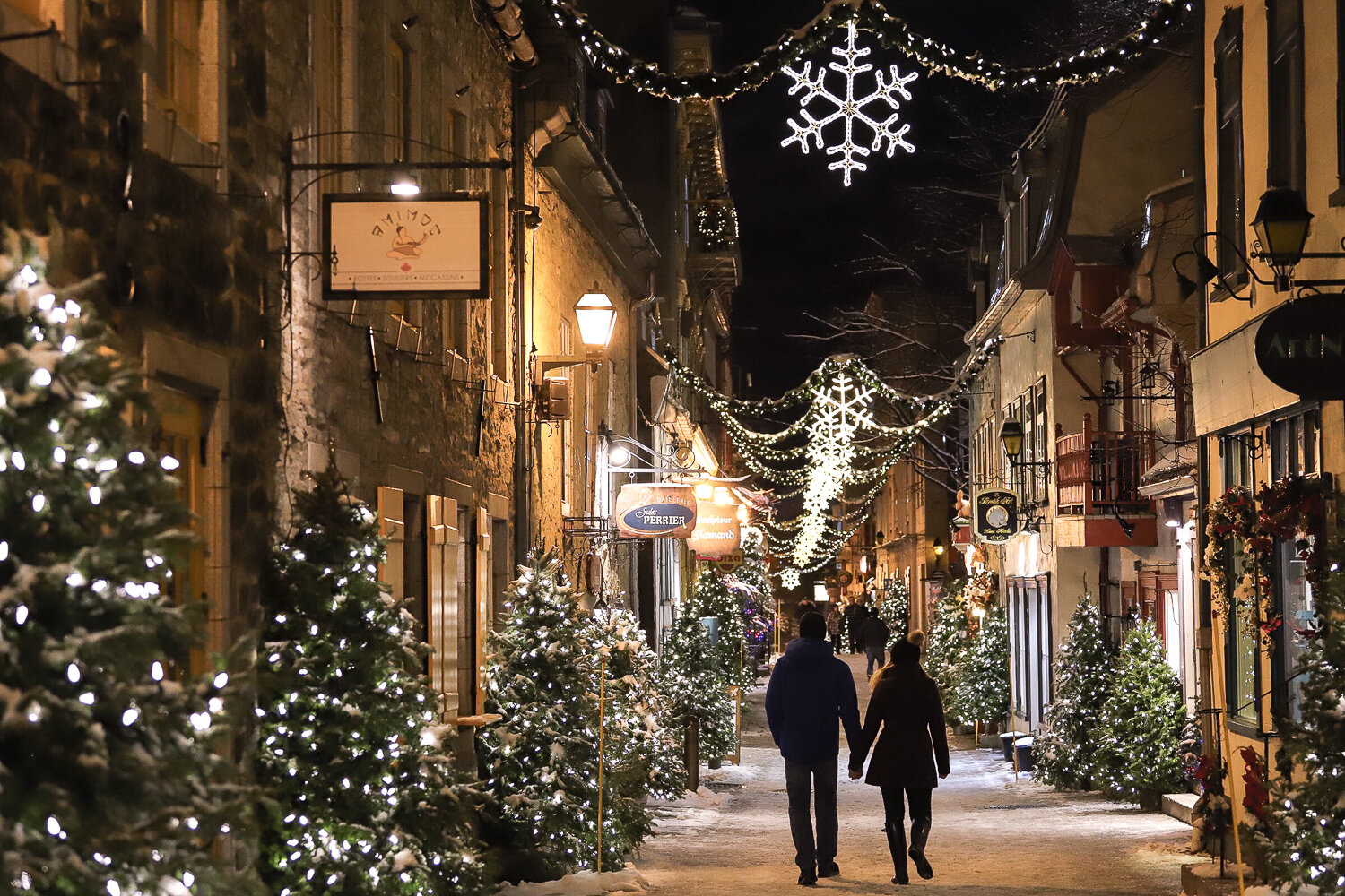 Rue du Petit Champlain at Christmas