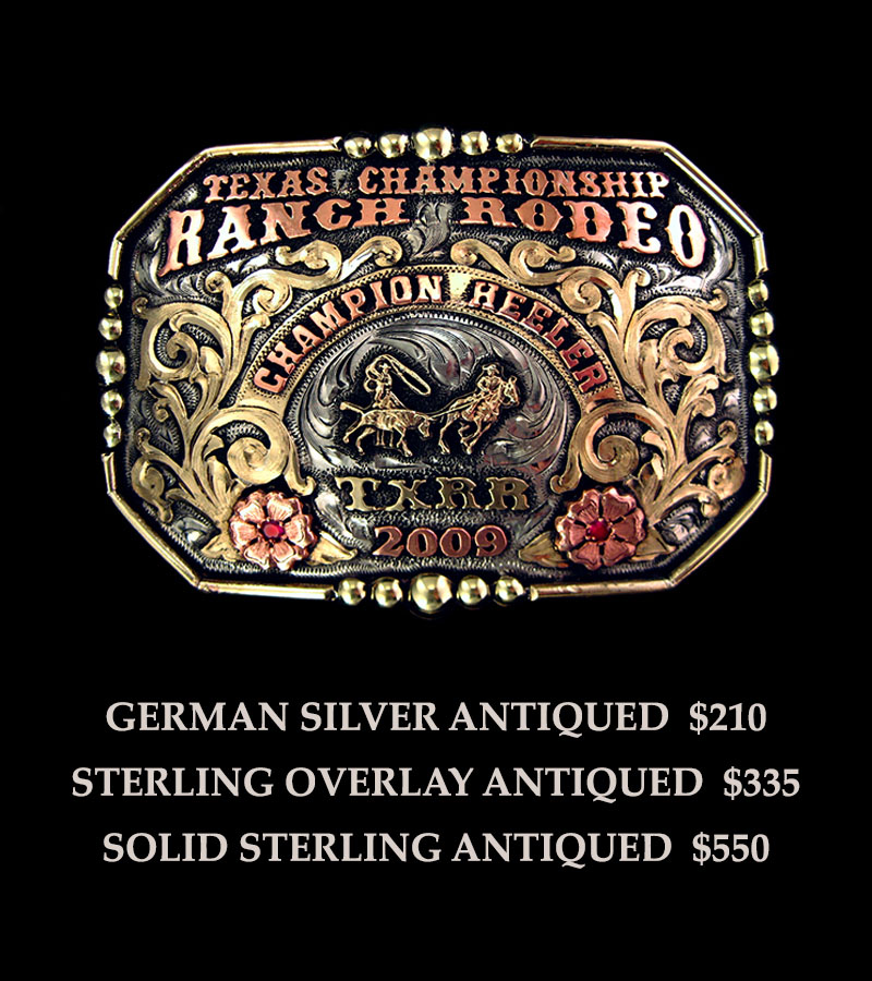 Customizable Silver Mortenson Custom Order Rodeo Trophy Belt Buckle 