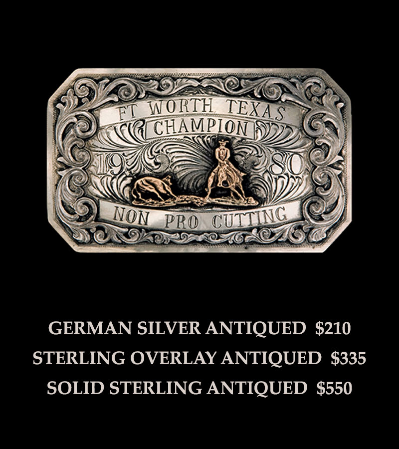 The Cimarron Trophy Buckle - Champion's Choice Silver - Hand Crafted Buckles,  Trophy Buckles, Jewelry, & Awards