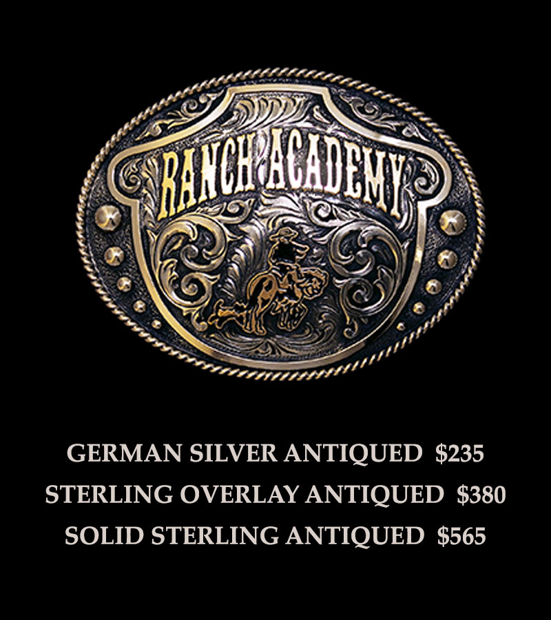 The Cimarron Trophy Buckle - Champion's Choice Silver - Hand Crafted Buckles,  Trophy Buckles, Jewelry, & Awards