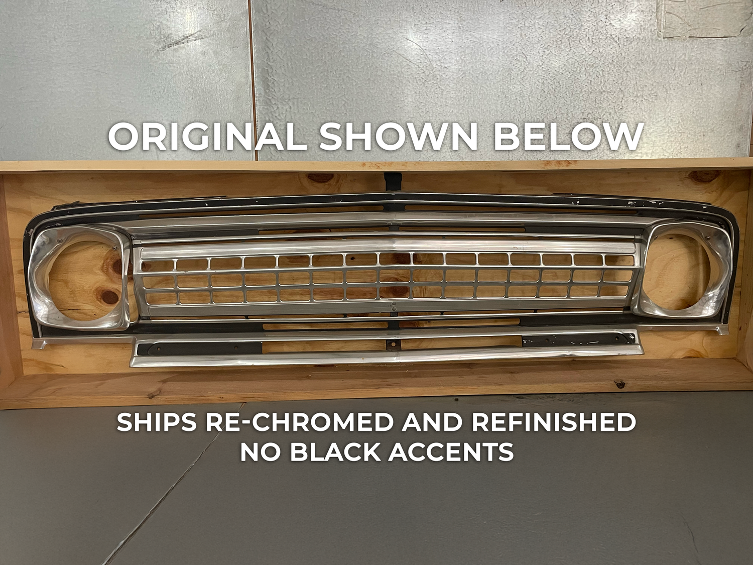 Restored “Cheese Grater” Chrome Grille – Early Jeep Wagoneer