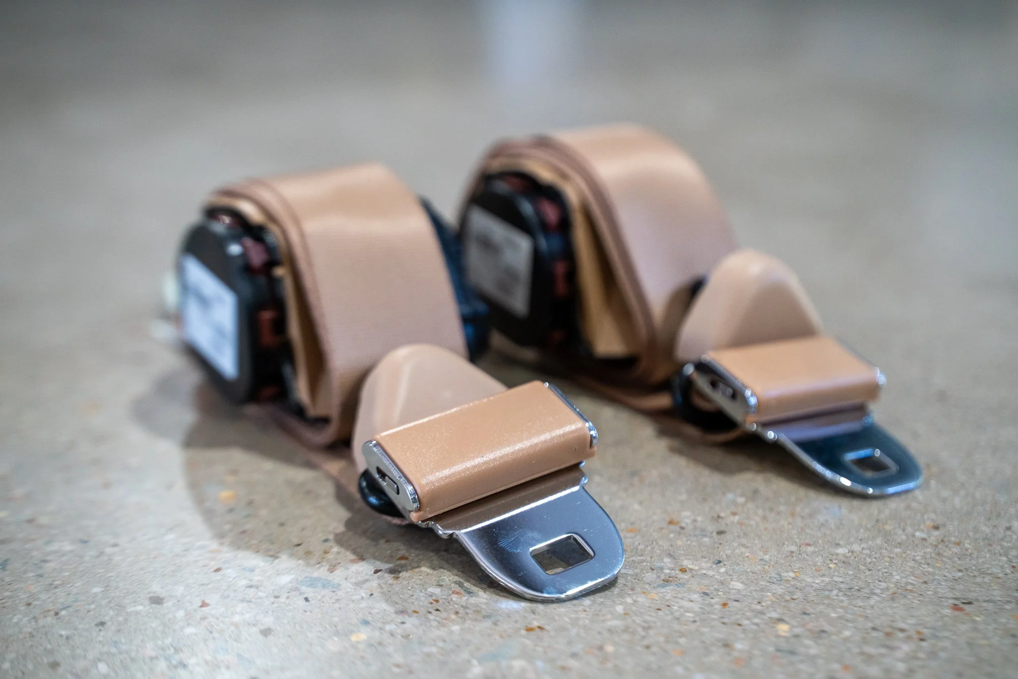 Lap belt detail – included standard in every Jeep Heritage seat belt kit