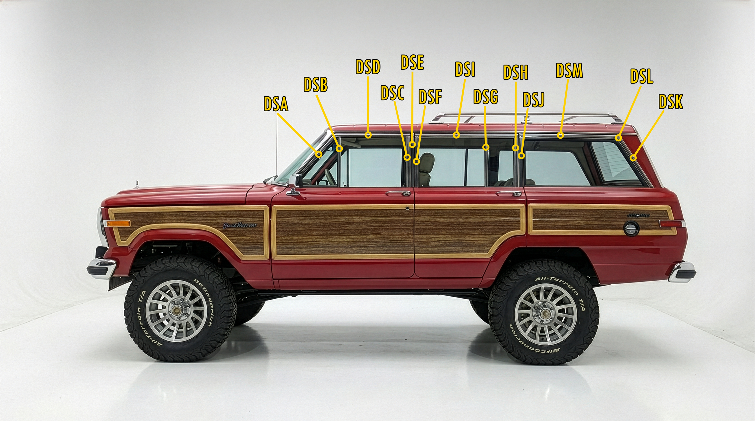 Driver Side Door & Window Trim – Jeep Wagoneer & Grand Wagoneer (1963–1991)