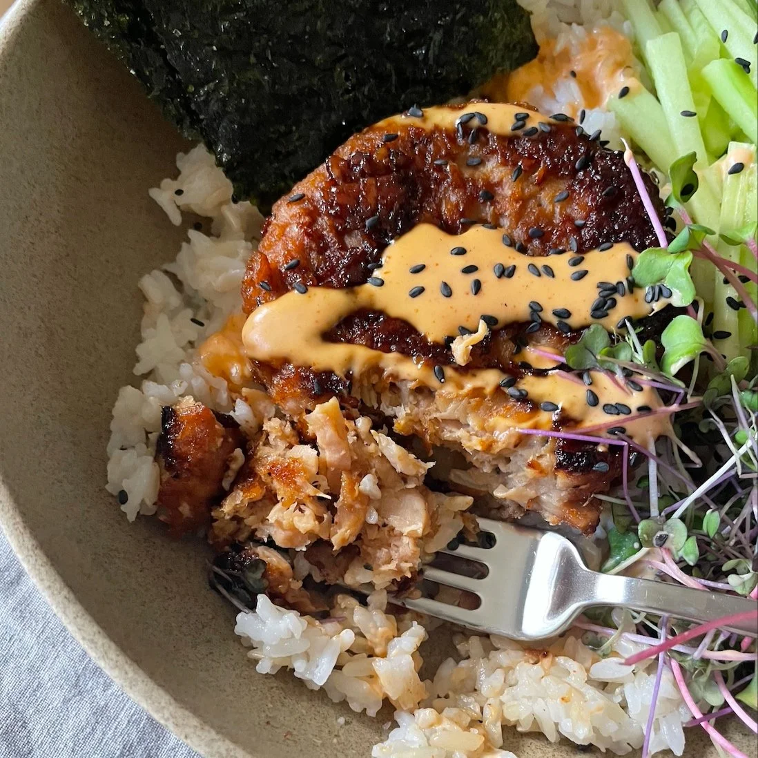 Vegan Viral TikTok Salmon Bowl