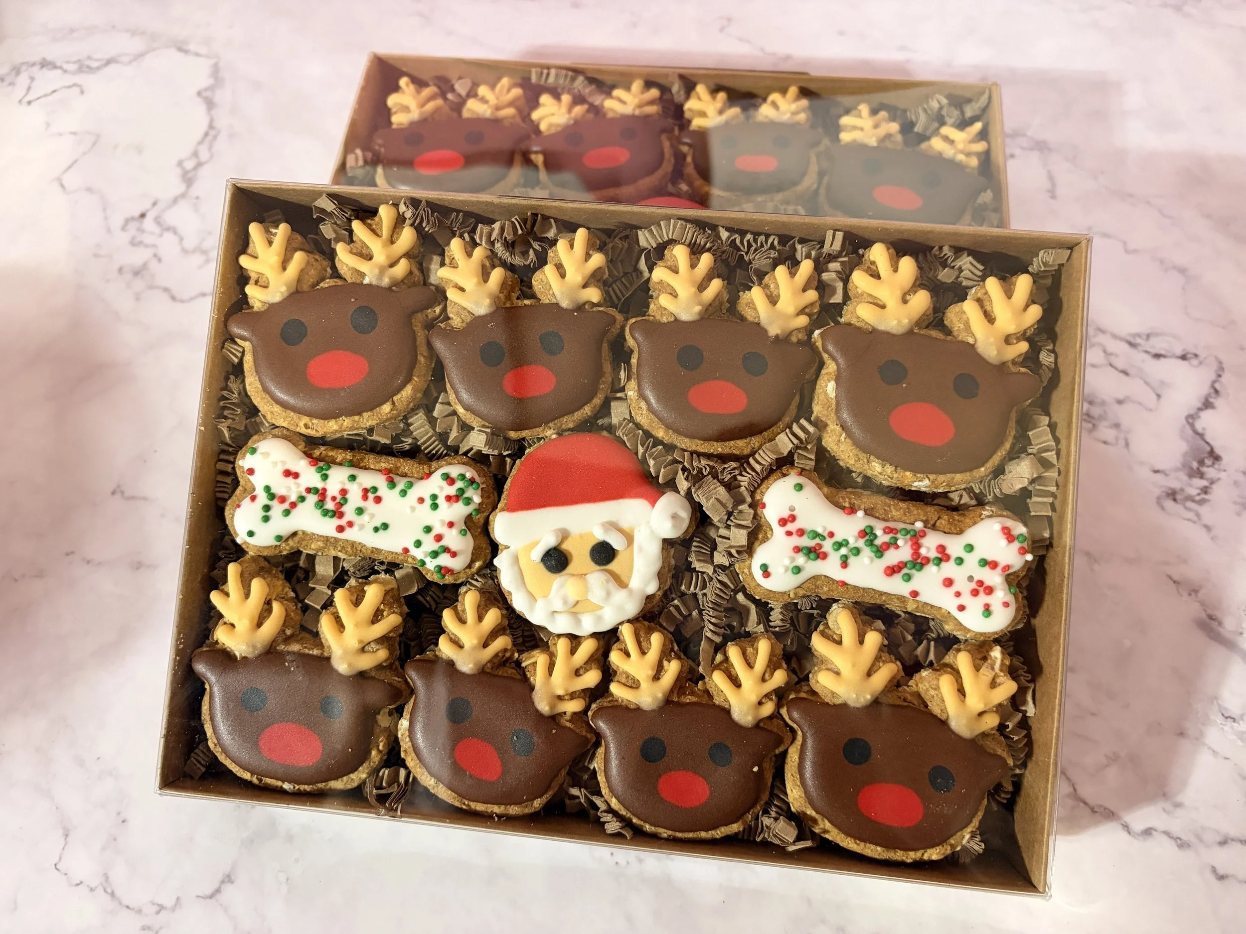 Santa and His Deer Gift Box