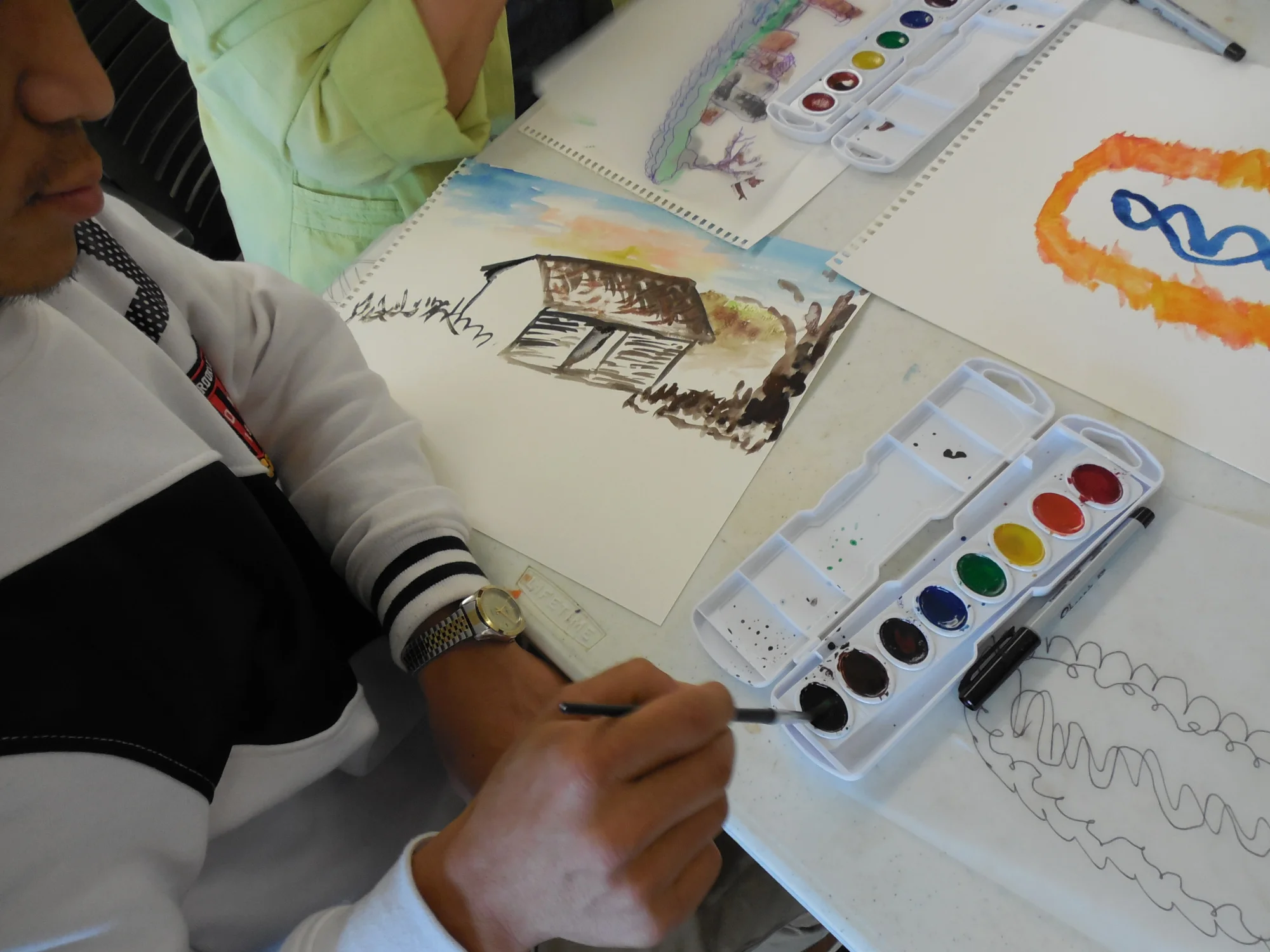 Artist Ram Rai excels at Cal’s art project during the CAC visit