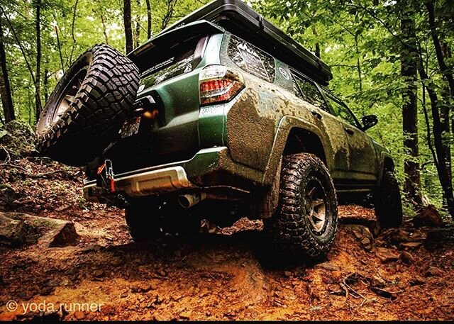 Adventures can never be stop! Find your destination down the dirt road! 🔥👨🏼&zwj;🏭 @yoda.runner making this picture look like a goodtime! #overlanding #4runnin #adventuretime #forest #offroad #rigidarmor #outdoor #4runnermods #4runnersparetirecarr