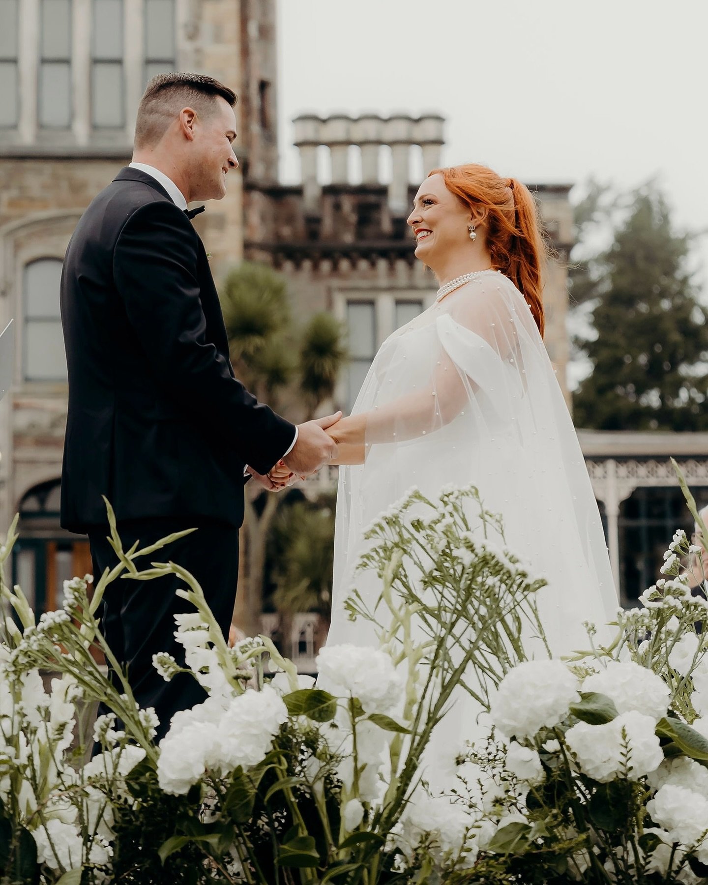 REAL LOVE // NEW WEDDING FEATURE 🏰 Larnach Castle was the inspiration behind Anna &amp; Peter&rsquo;s elegant wedding day, with a classic black &amp; white theme and copious amounts of flowers, crystal and Champagne! It was a true fairytale for the 