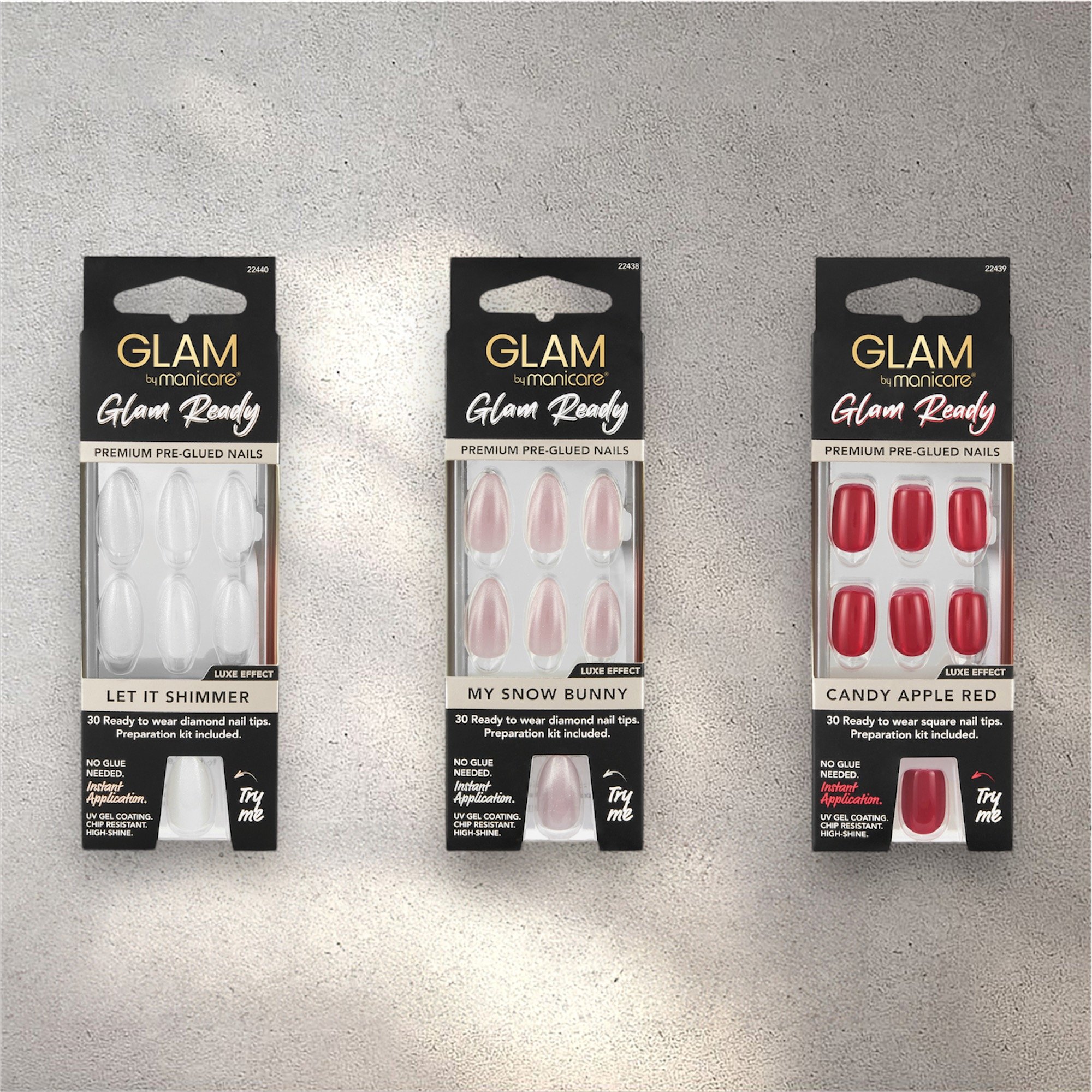 Manicare Glam Ready Luxe Pre-Glued Nails