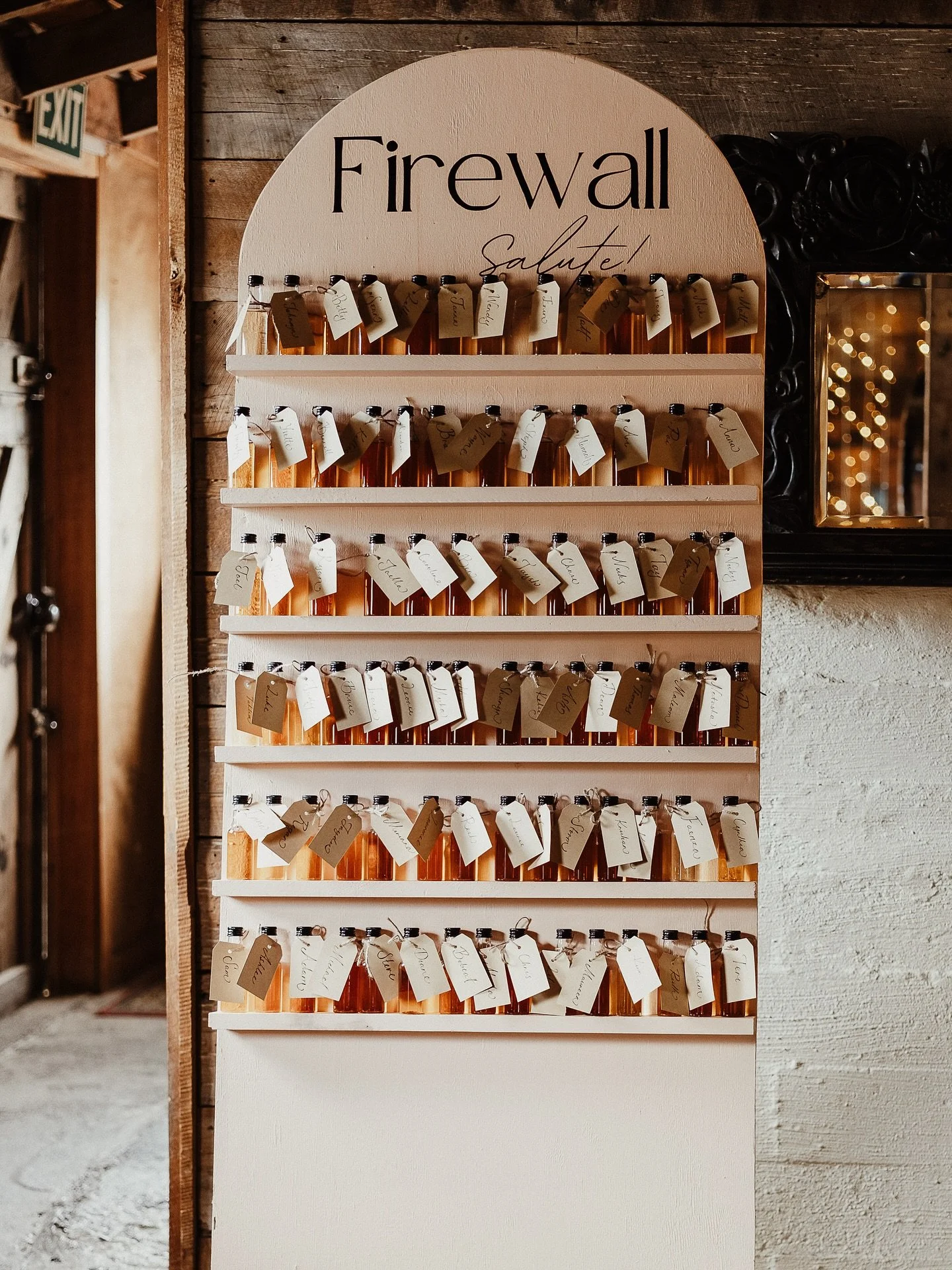 HELLO WEEKEND! &hearts;️ NEW WEDDING FEATURE // ERIN &amp; BRAD &lsquo;Our reception was the perfect reflection of our fun-loving spirit. Guests were greeted with a &ldquo;shot wall&rdquo; of Fireball whisky &mdash; or apple juice for non-drinkers &m