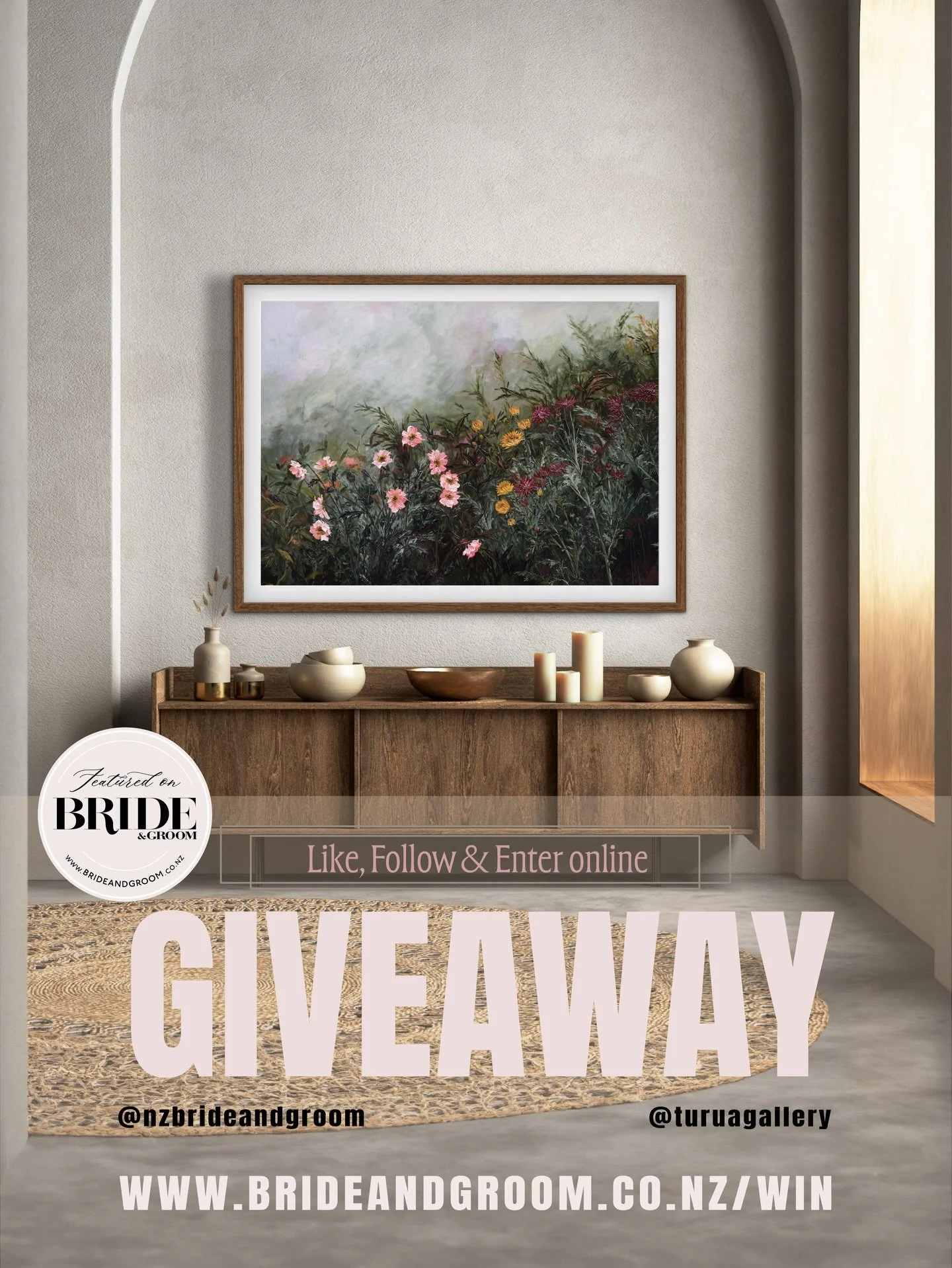 WIN // NEW GIVEAWAY 🖼️✨Add a meaningful piece of New Zealand art to your home with our exclusive giveaway from @turuagallery a welcoming beachside destination dedicated to making contemporary New Zealand art accessible, enjoyable, and meaningful.  W