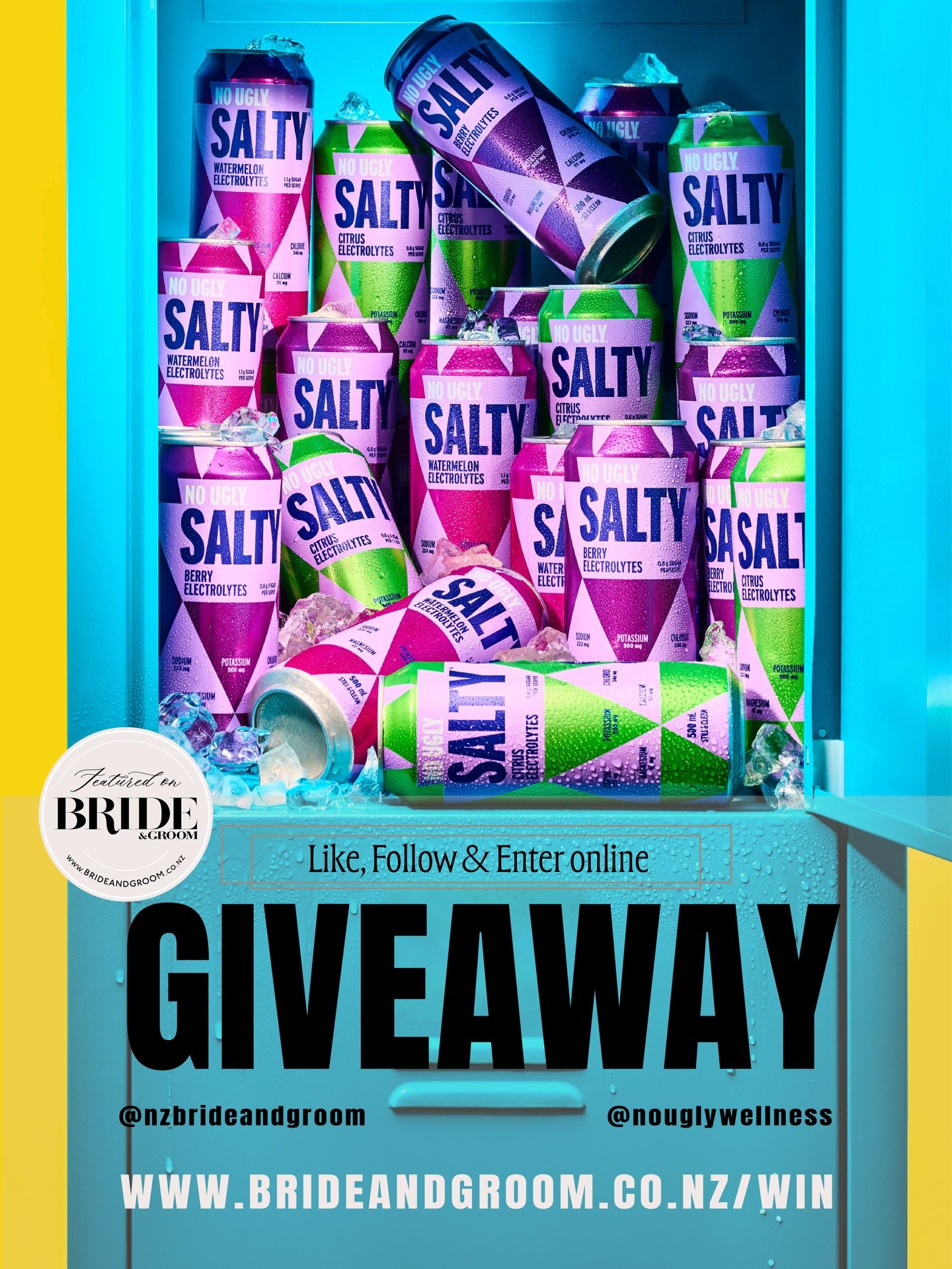 WIN // NEW GIVEAWAY 💦💚🩷🩵 No Ugly &mdash; the New Zealand brand on a mission to eliminate ugly ingredients, ugly stress, and ugly health &mdash; has launched SALTY, the country&rsquo;s first still, clean, isotonic electrolyte drink. Designed for e