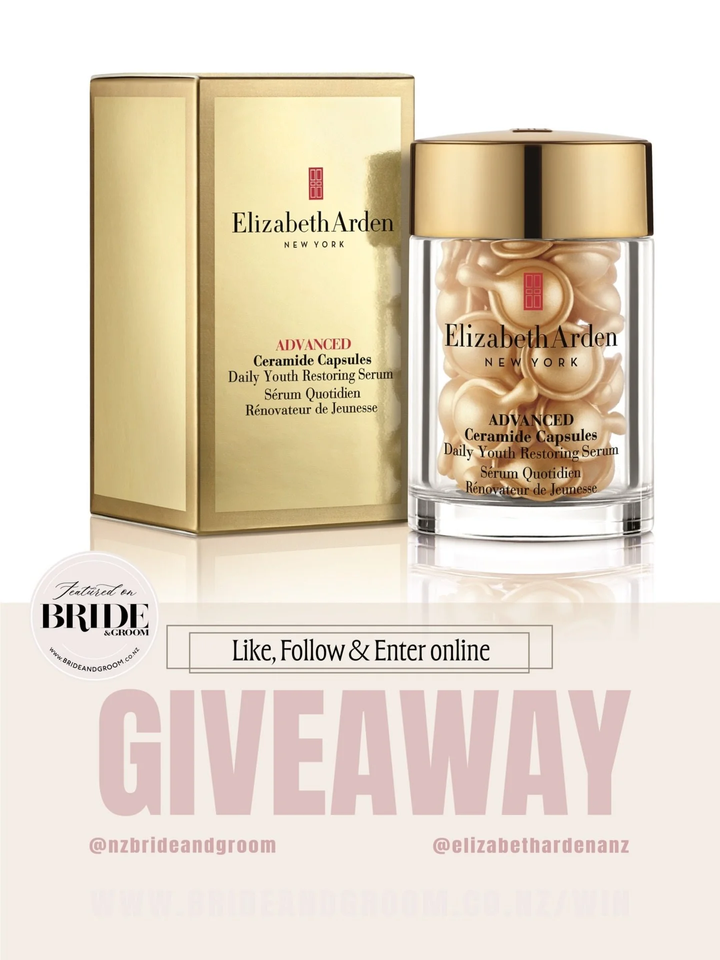 WIN 💛 GIVEAWAY ALERT // Get your glow on for the big day! We&rsquo;ve partnered with the iconic beauty house, Elizabeth Arden, to give one lucky bride-to-be a luxurious $500 skincare prize pack. Achieve radiant, aisle-ready skin with this curated se