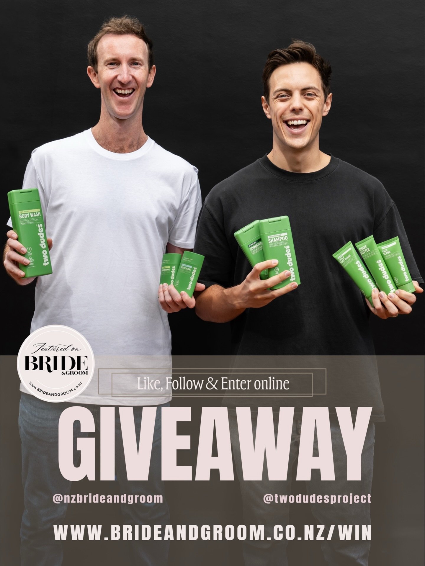 WIN 💚 GIVEAWAY ALERT // Fresh, bold and proudly Kiwi, Two Dudes is redefining everyday grooming with simple, effective and genuinely enjoyable products. The range focuses on the essentials: face wash, moisturiser, shampoo and body care &mdash; perfe