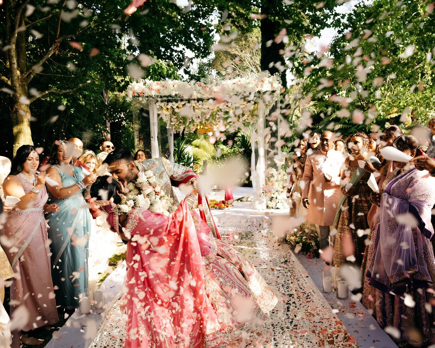 REAL LOVE 💗 WEDDING FEATURE // &lsquo;My favourite moment captured &mdash; our recessional, petals falling all around us, and Shaneez dipping me for our first kiss. Pure magic and the perfect end to our ceremony. It felt cinematic, joyful and comple
