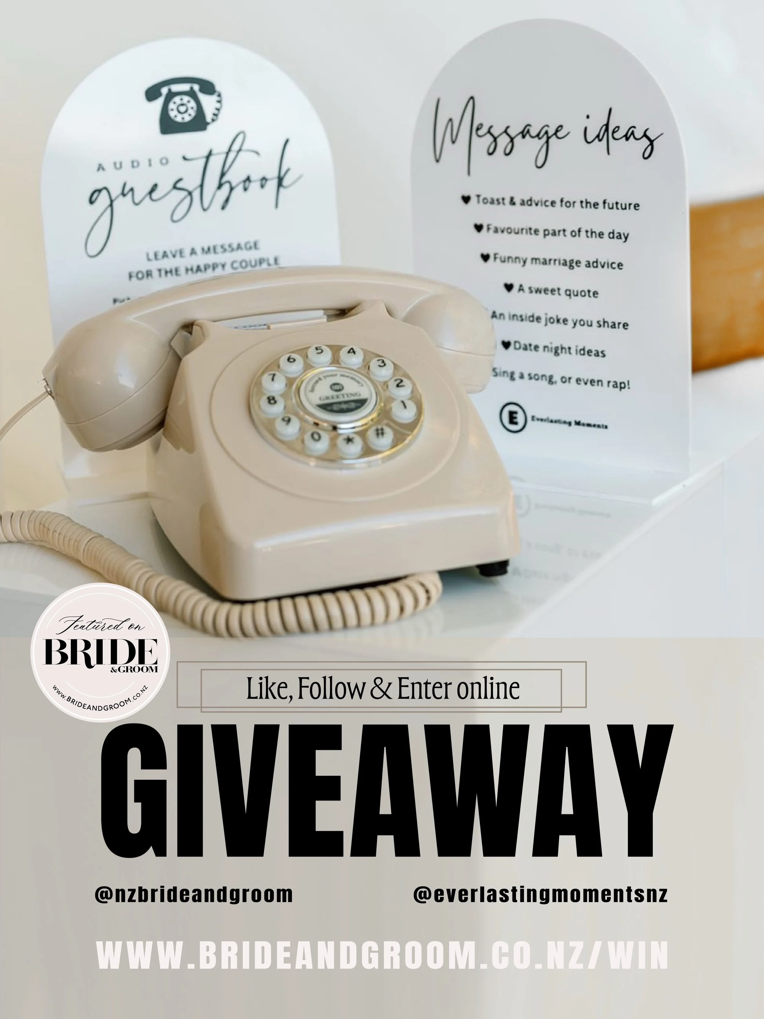 WIN // NEW GIVEAWAY ✨ Relive heartfelt messages, funny stories, and words of love from your wedding guests with an audio guestbook from Everlasting Moments! Choose your favourite phone colour from the range and team it with a stylish photo frame cont