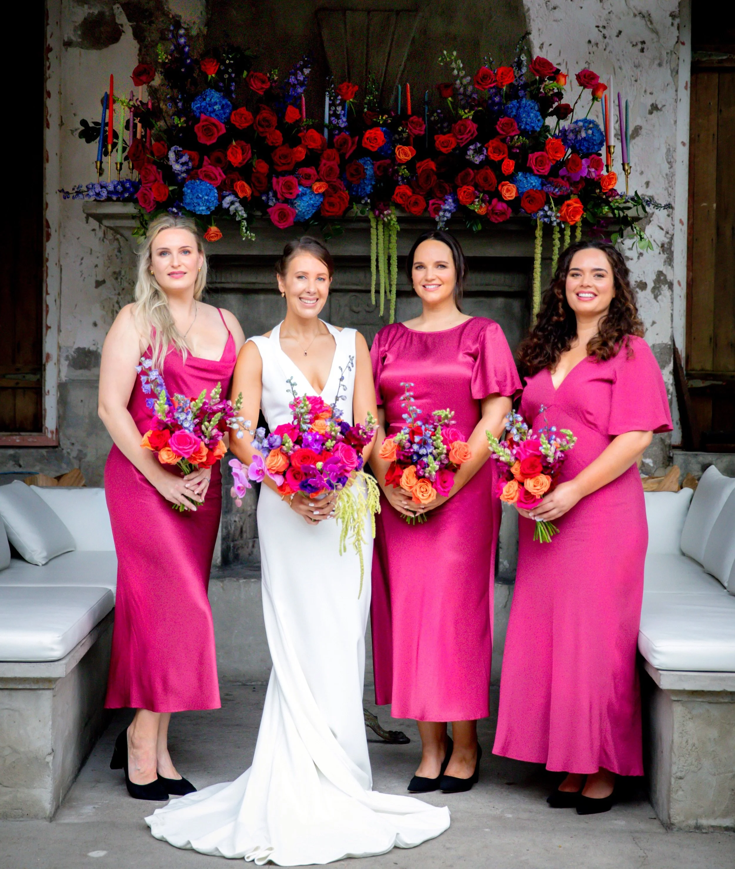 FLORAL LOVE 💗 WEDDING FEATURE // 🌸🌺💗 Roslyn and her stunning pinkalicious bride tribe bringing all the vibrant Mexican-inspired energy to their wedding day. &ldquo;The only white was my dress &mdash; everything else was bright, vivid and colourfu