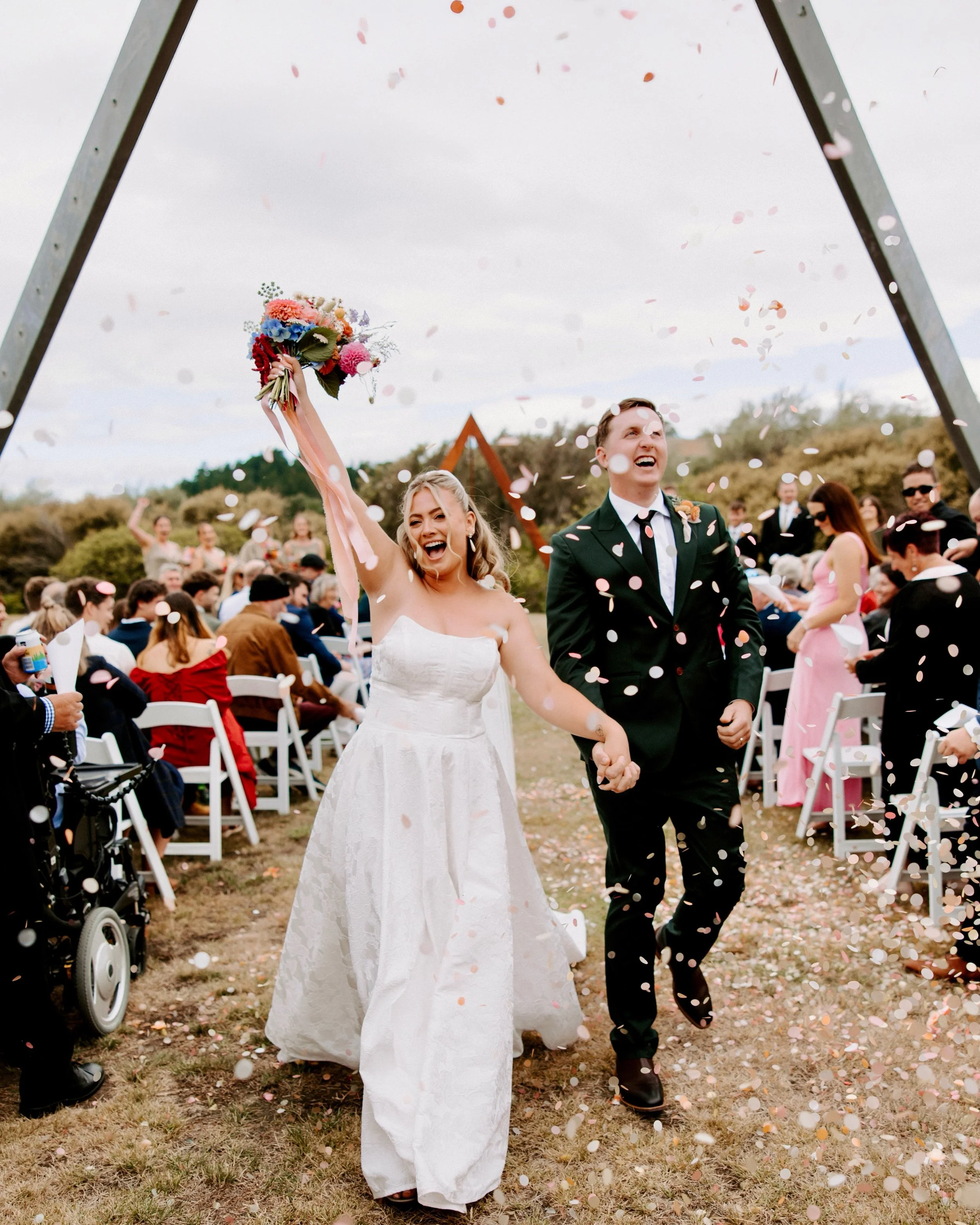 REAL LOVE 🤍 NEW WEDDING FEATURE // A wedding dress 30 years in the making. 👰 Kim wore a stunning gown by Bernadette Thomas &mdash; the very same designer who created her mum&rsquo;s wedding dress three decades ago. From breathtaking photos on the f