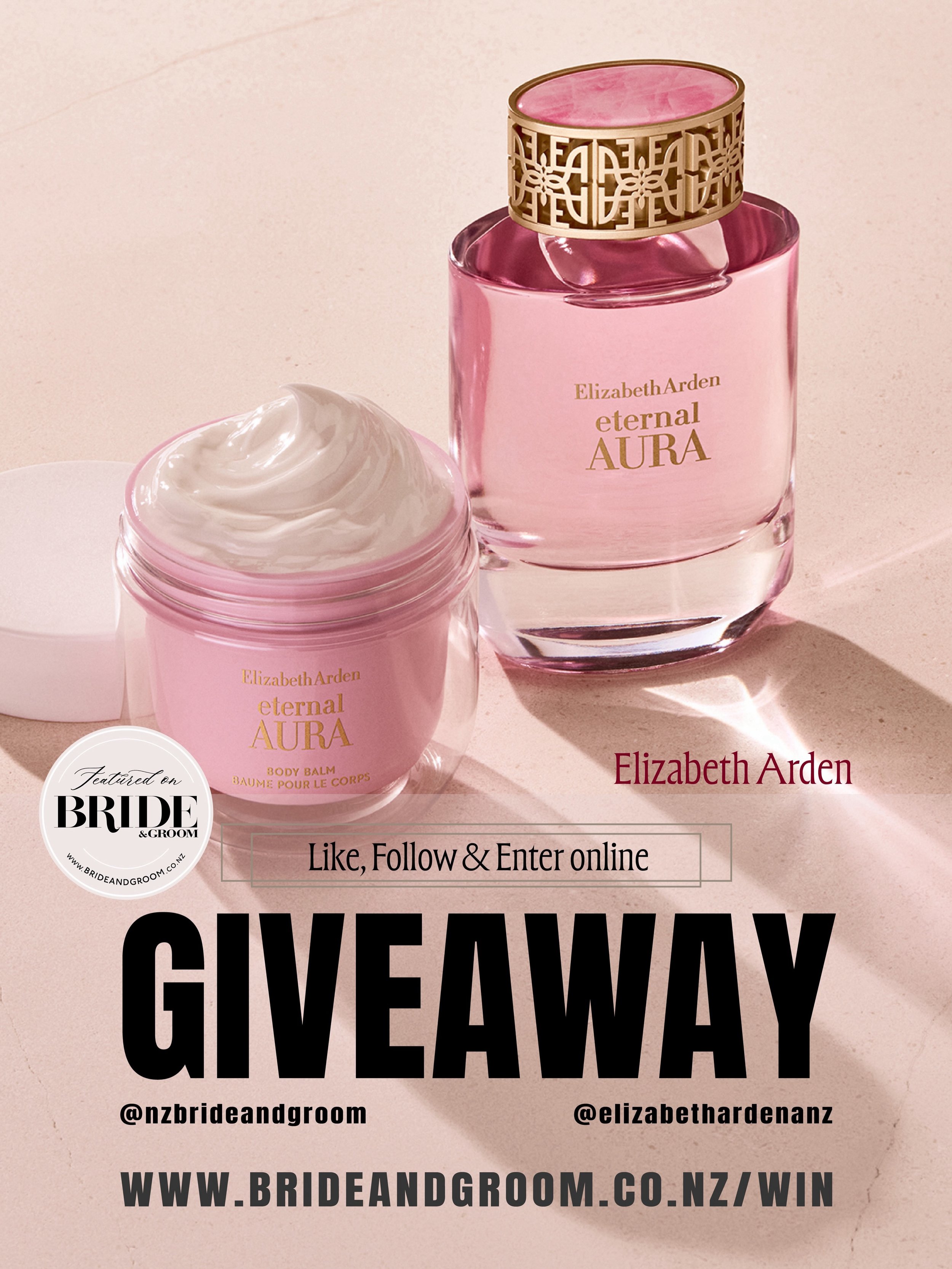 WIN // NEW GIVEAWAY ✨ A signature wedding fragrance is one of the most beautiful memories you can wear. 🌸 One lucky winner will receive Elizabeth Arden&rsquo;s new Eternal Aura Eau de Parfum 100ml + luxurious Eternal Aura Body Balm &mdash; a radiant