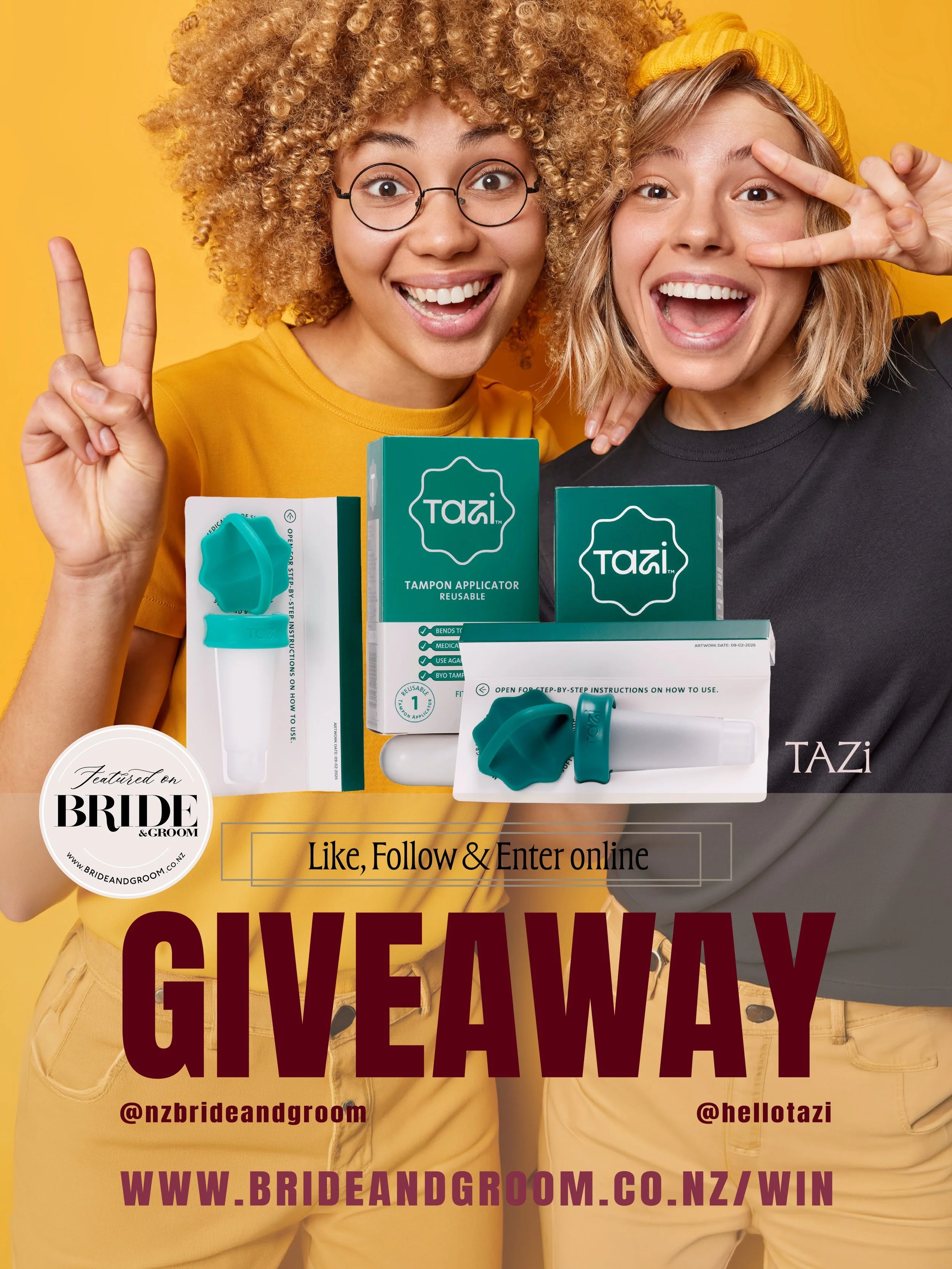 WIN // NEW GIVEAWAY ✨ Meet @hellotazi &mdash; the clever New Zealand period-care innovation giving traditional tampon applicators a serious glow-up! 💕 TAZi is the&nbsp;world-first bendable reusable tampon applicator, designed by women to make tampon