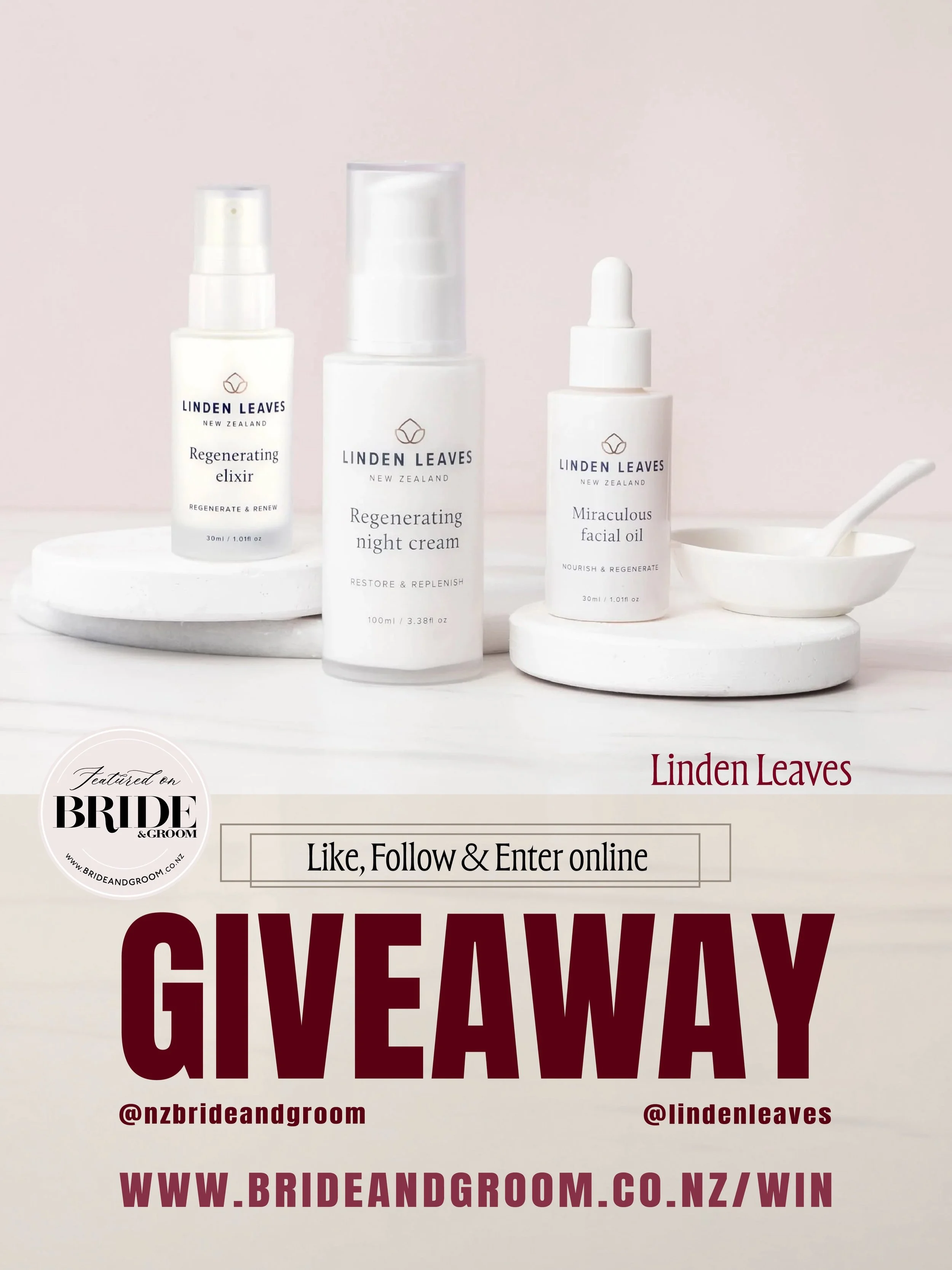 ✨ WIN // NEW GIVEAWAY✨ Your bridal glow starts here ✨ We&rsquo;ve teamed up with @lindenleaves to give one lucky follower the Linden Leaves Radiance Revival Trio &mdash; three natural skincare heroes you can customise, blend and glow with for beautif