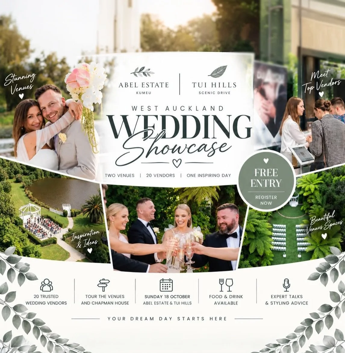 WEDDING EVENT 💍✨// WEST AUCKLAND WEDDING SHOWCASE
Two stunning venues &bull; 20 trusted wedding vendors &bull; One inspiring day 🤍 
Planning a wedding gets a lot easier when you can see the options in person, which is why so many couples attend the