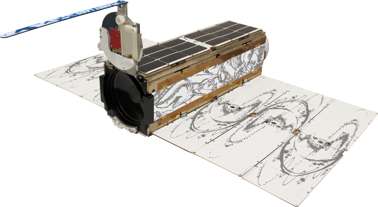 model of dove satellite by Planet Labs