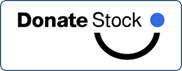 Logo with the text 'Donate Stock' and a smiley face