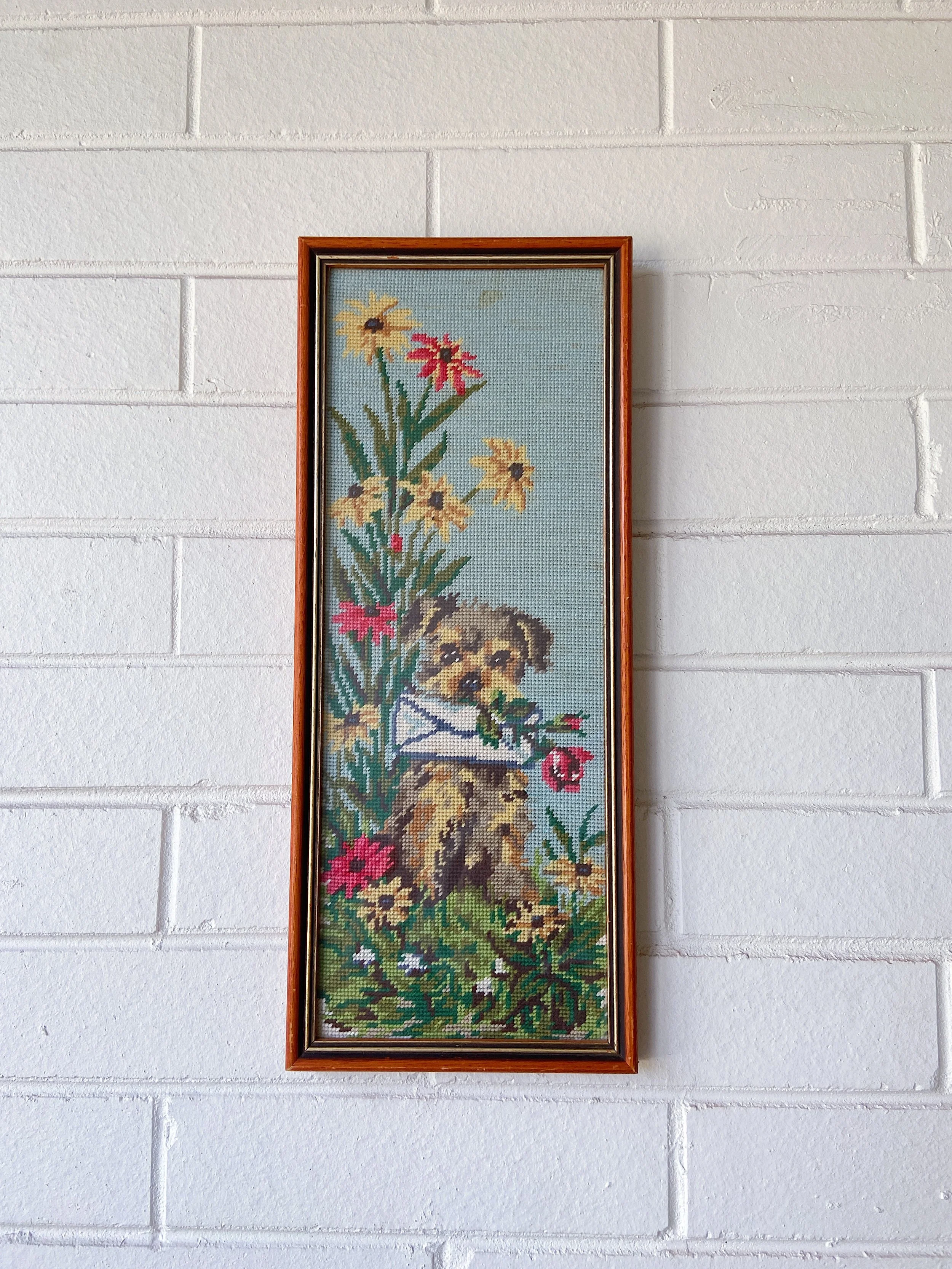 Flower Puppy Cross Stitch