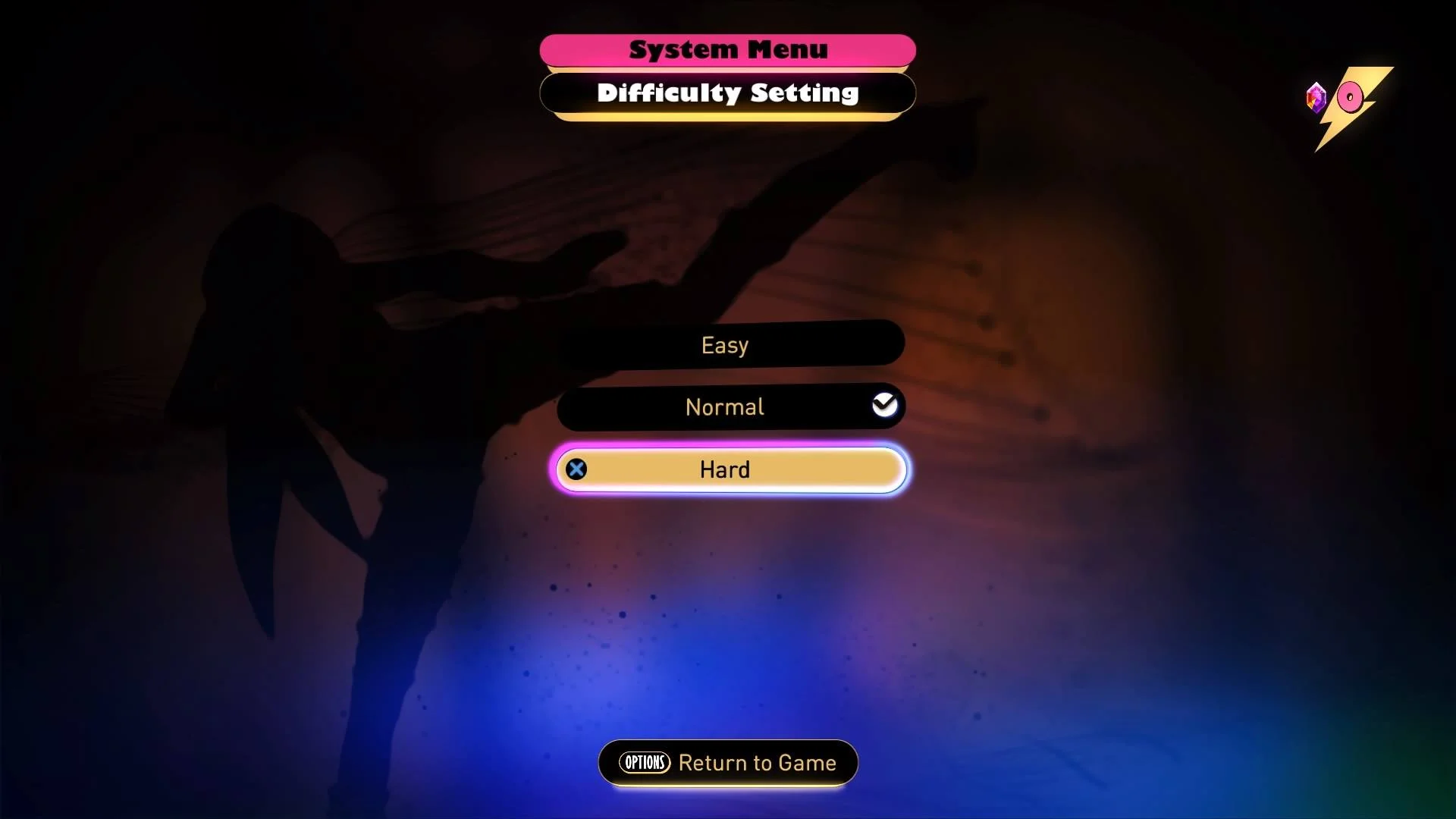 Setting the difficulty in Gravity Rush 2. Some games don't tell you about the changes it makes.