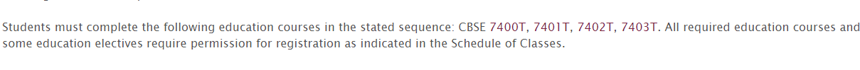 BC graduate program requirements