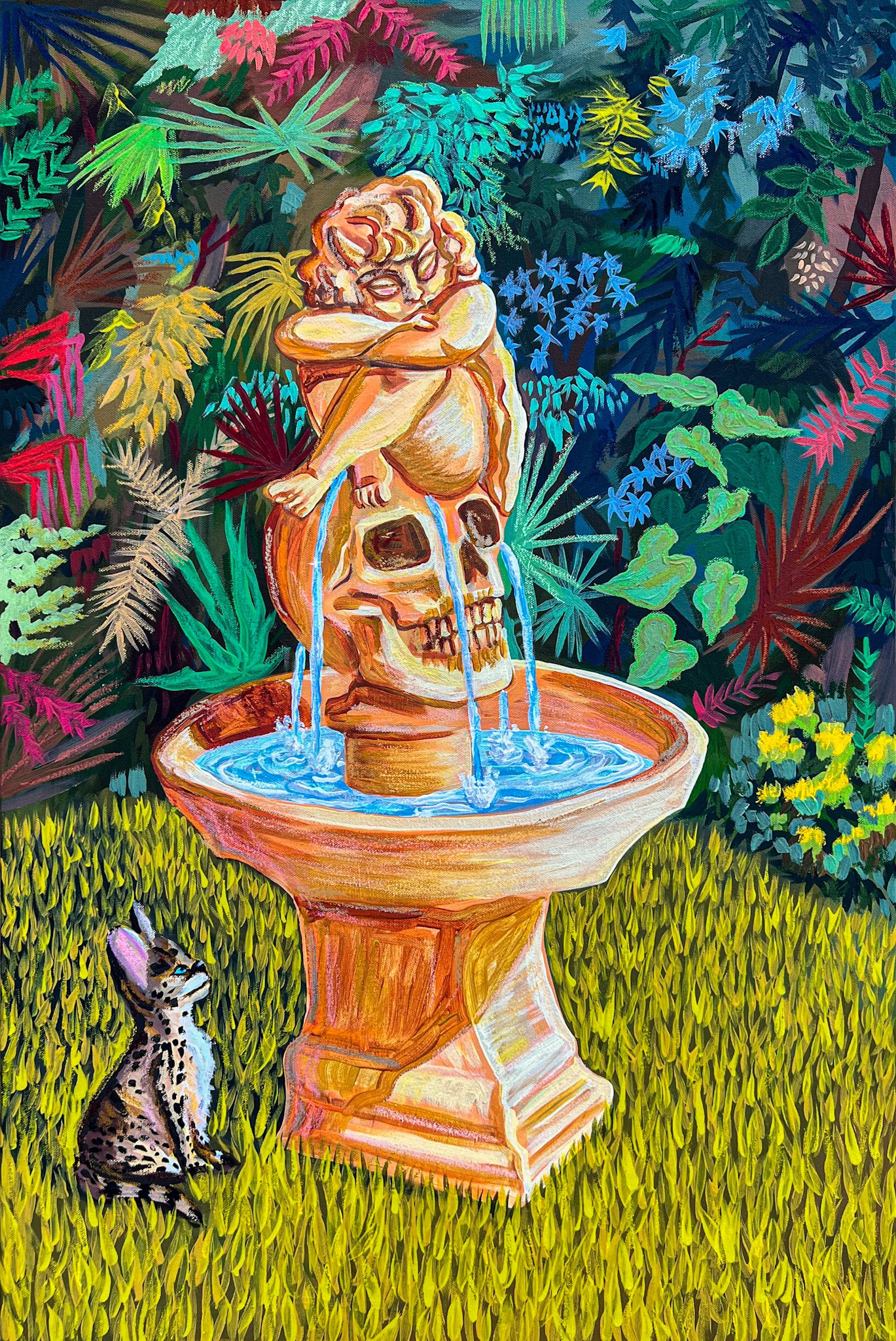Fountain and Baby Ocelot