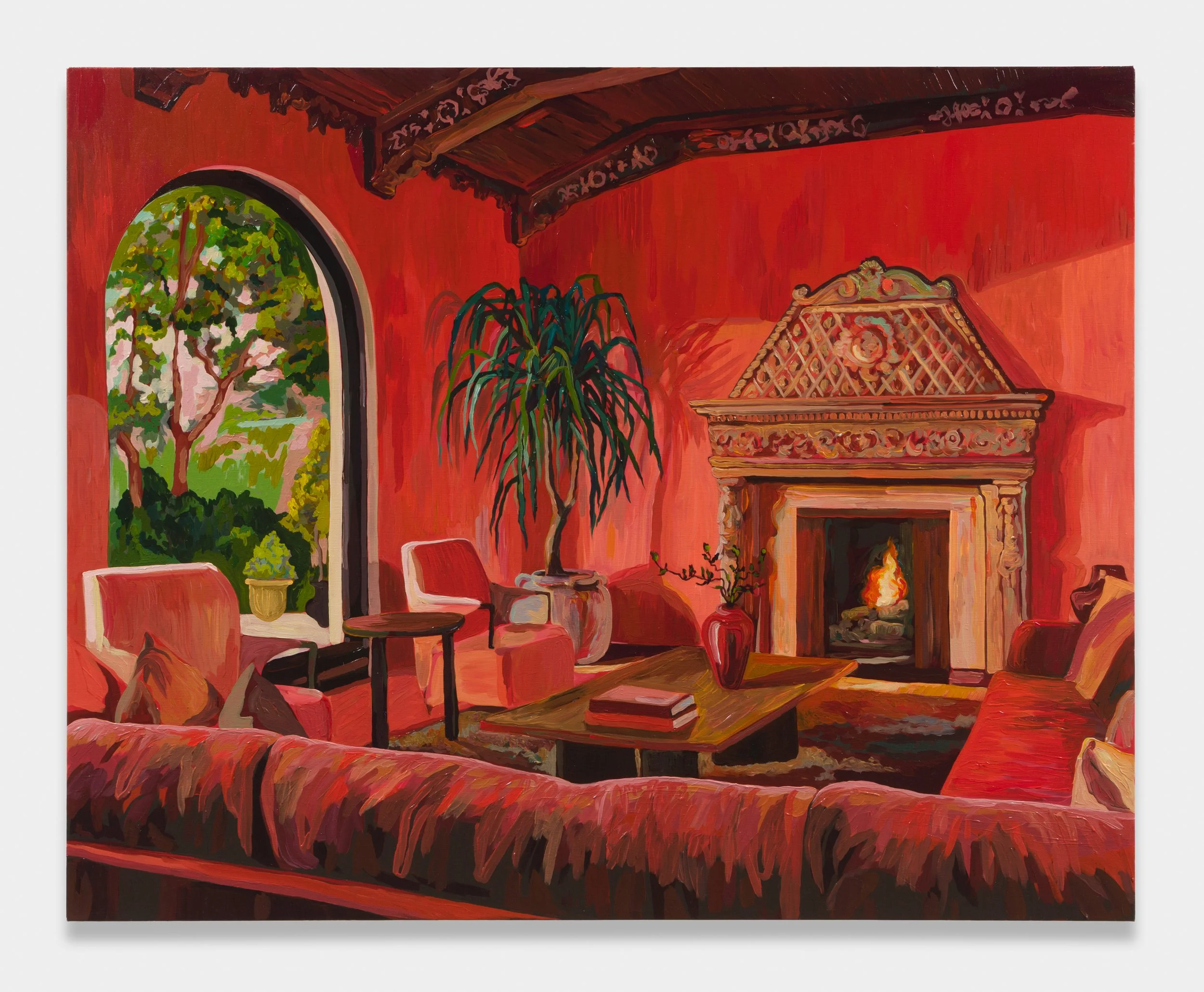 Red Living Room w/ Fireplace, 2025