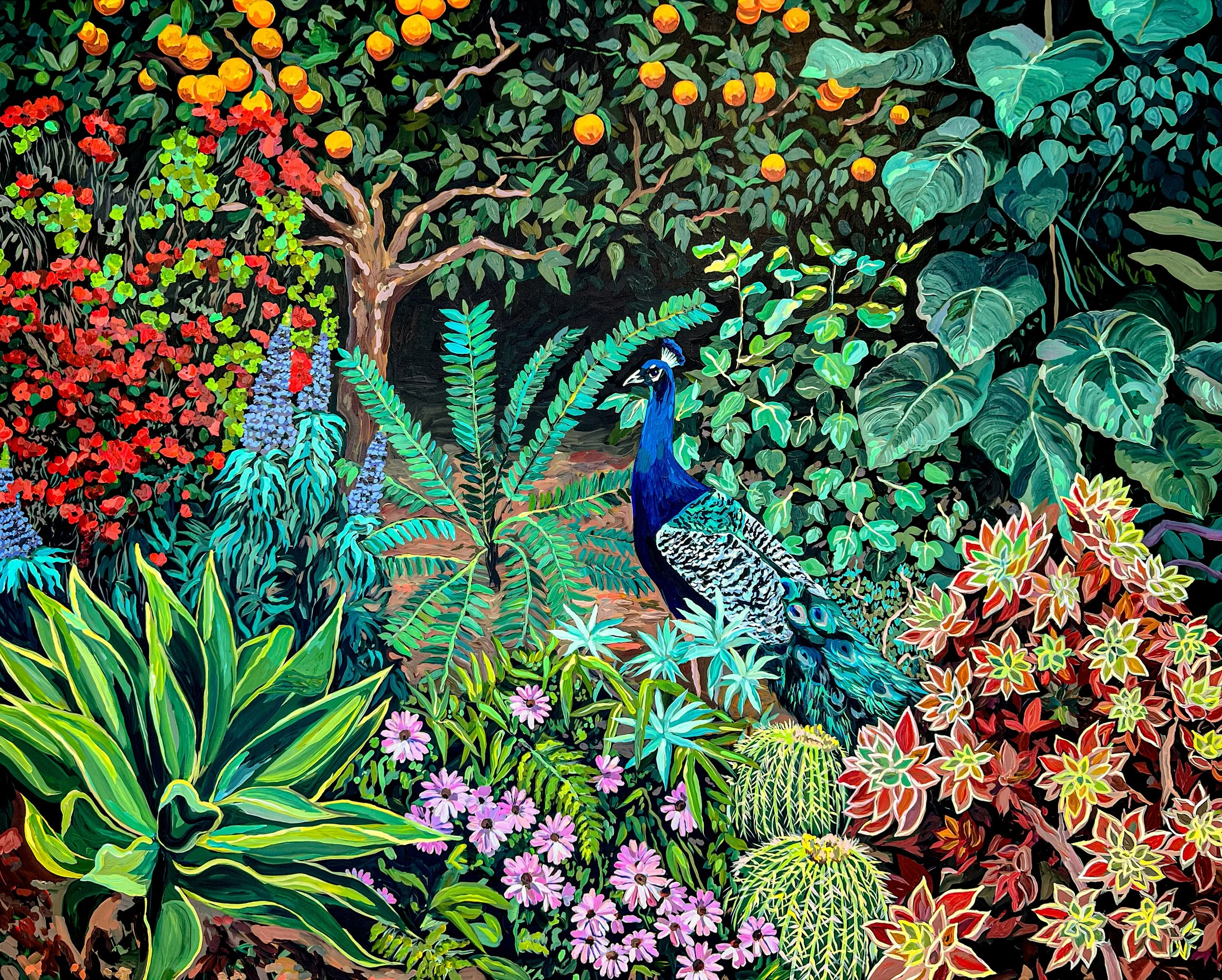Garden With Peacock, 2025