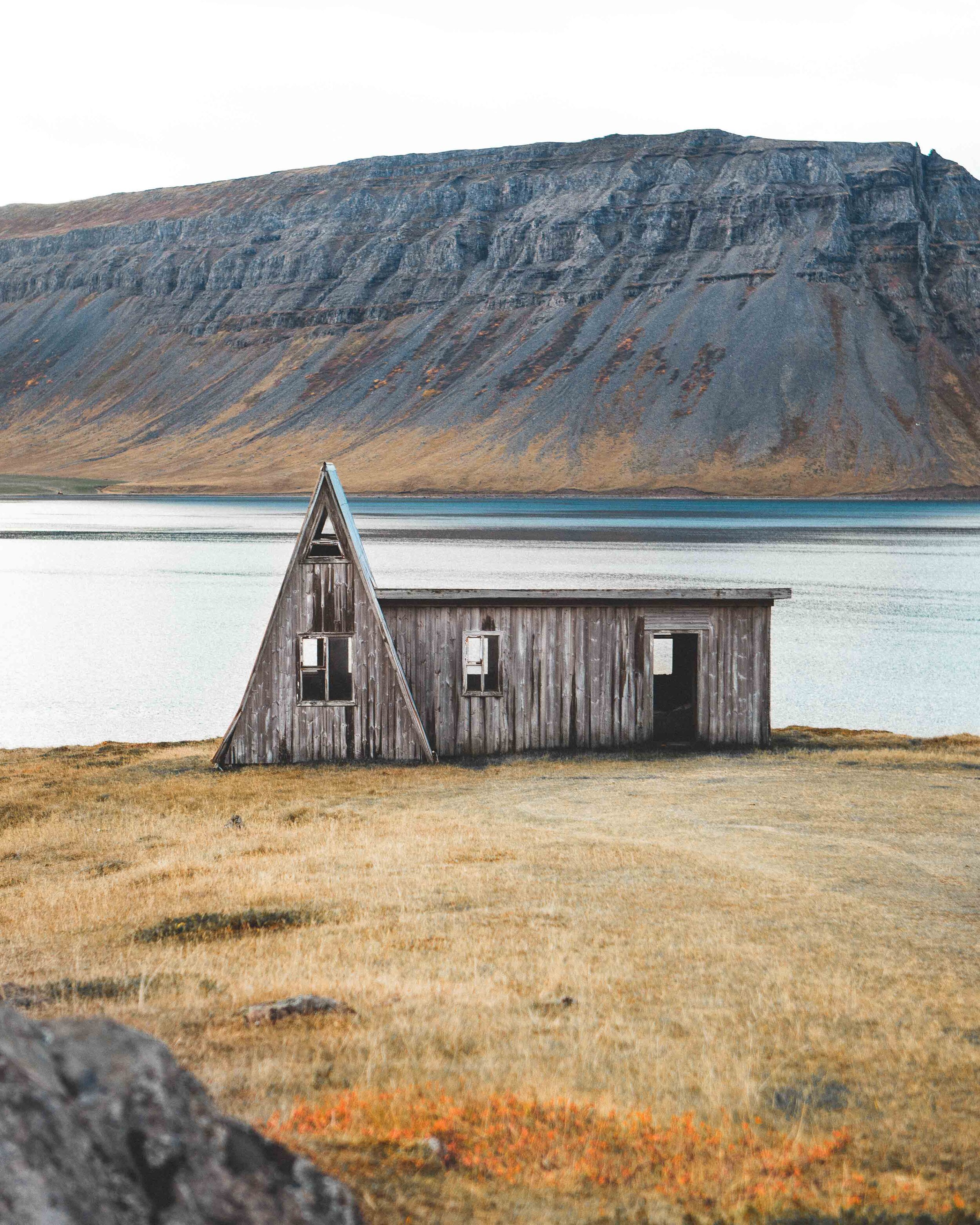 A-frame cabin in Iceland's Westfjords