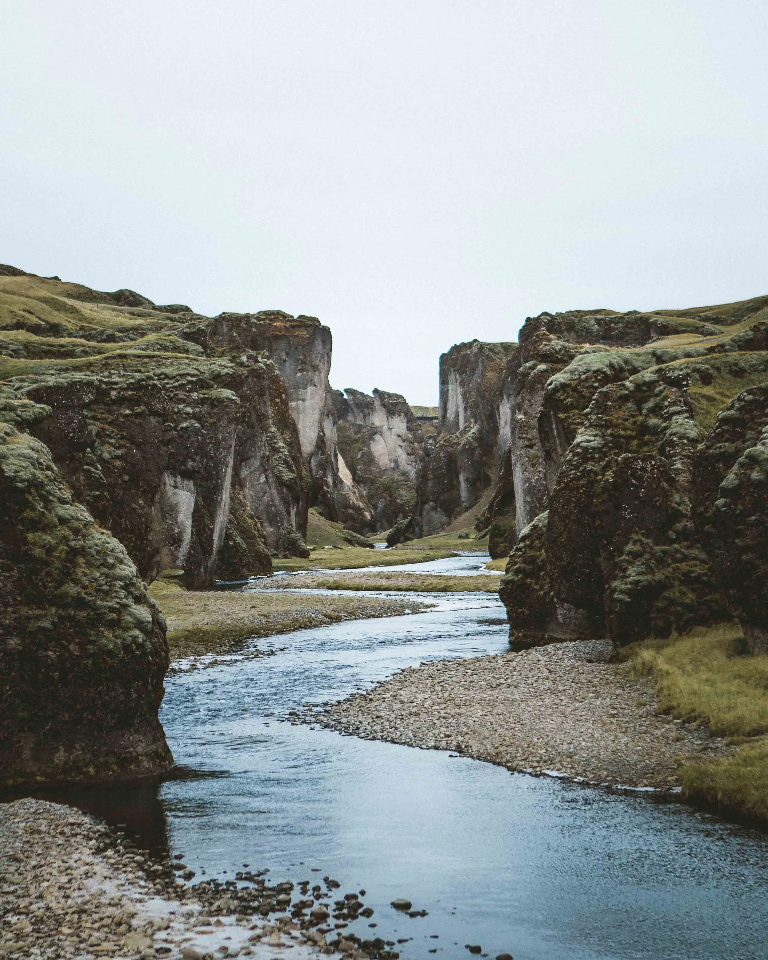 Hidden glacial canyon, Fjadrargljufur, Iceland