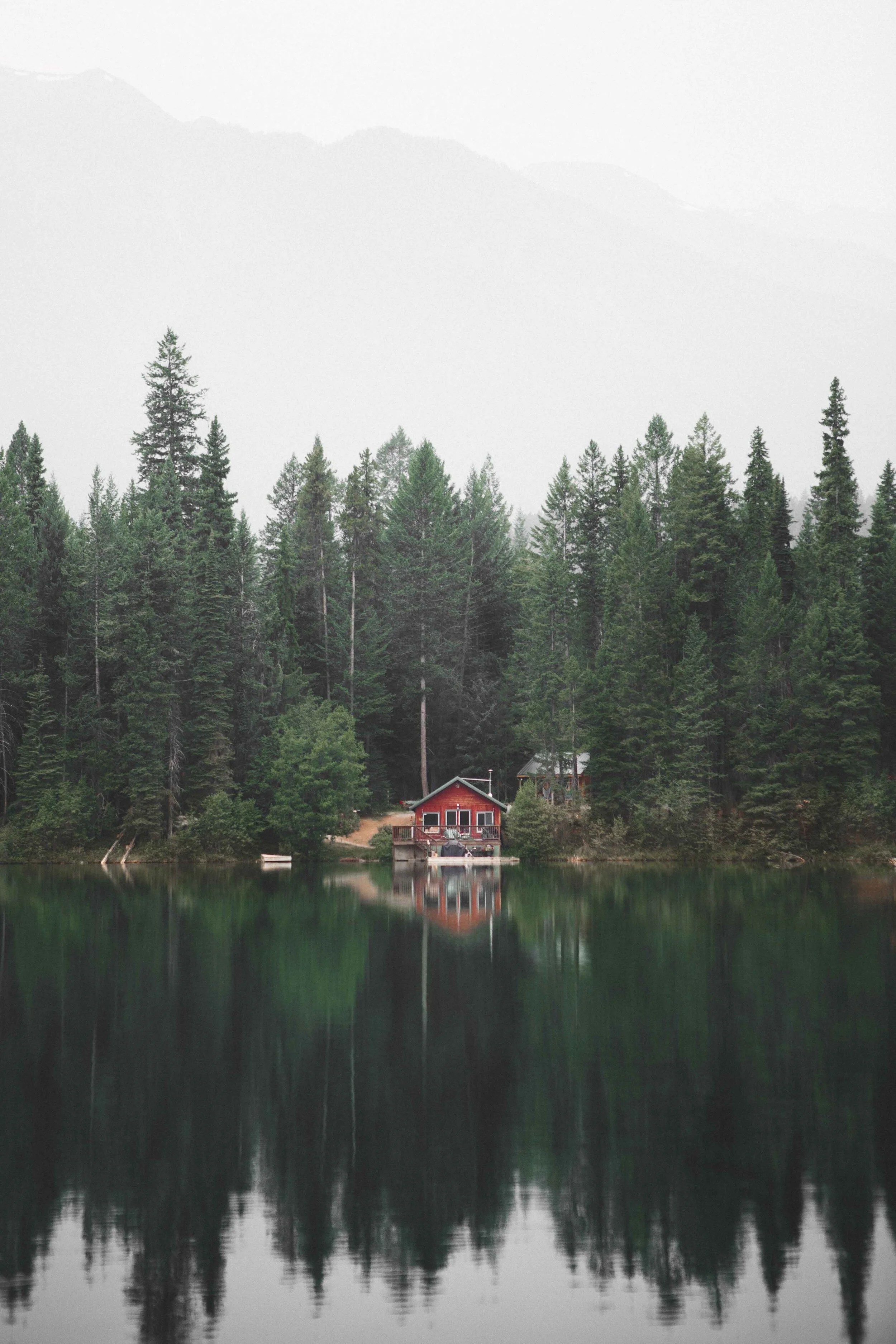 Cabin on a lake, Rocky Mountains, Canada